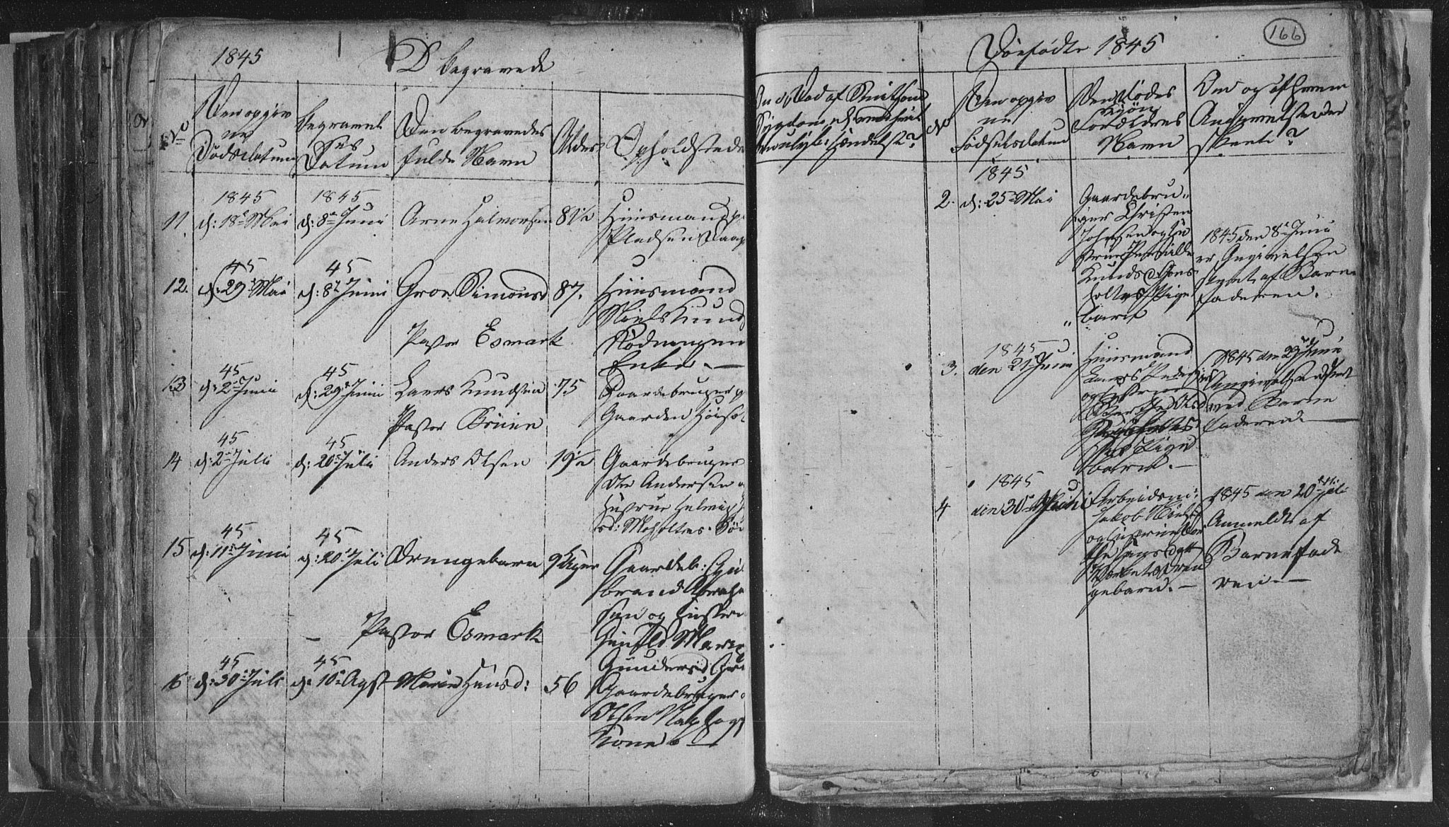 Siljan kirkebøker, SAKO/A-300/G/Ga/L0001: Klokkerbok nr. 1, 1827-1847, s. 166