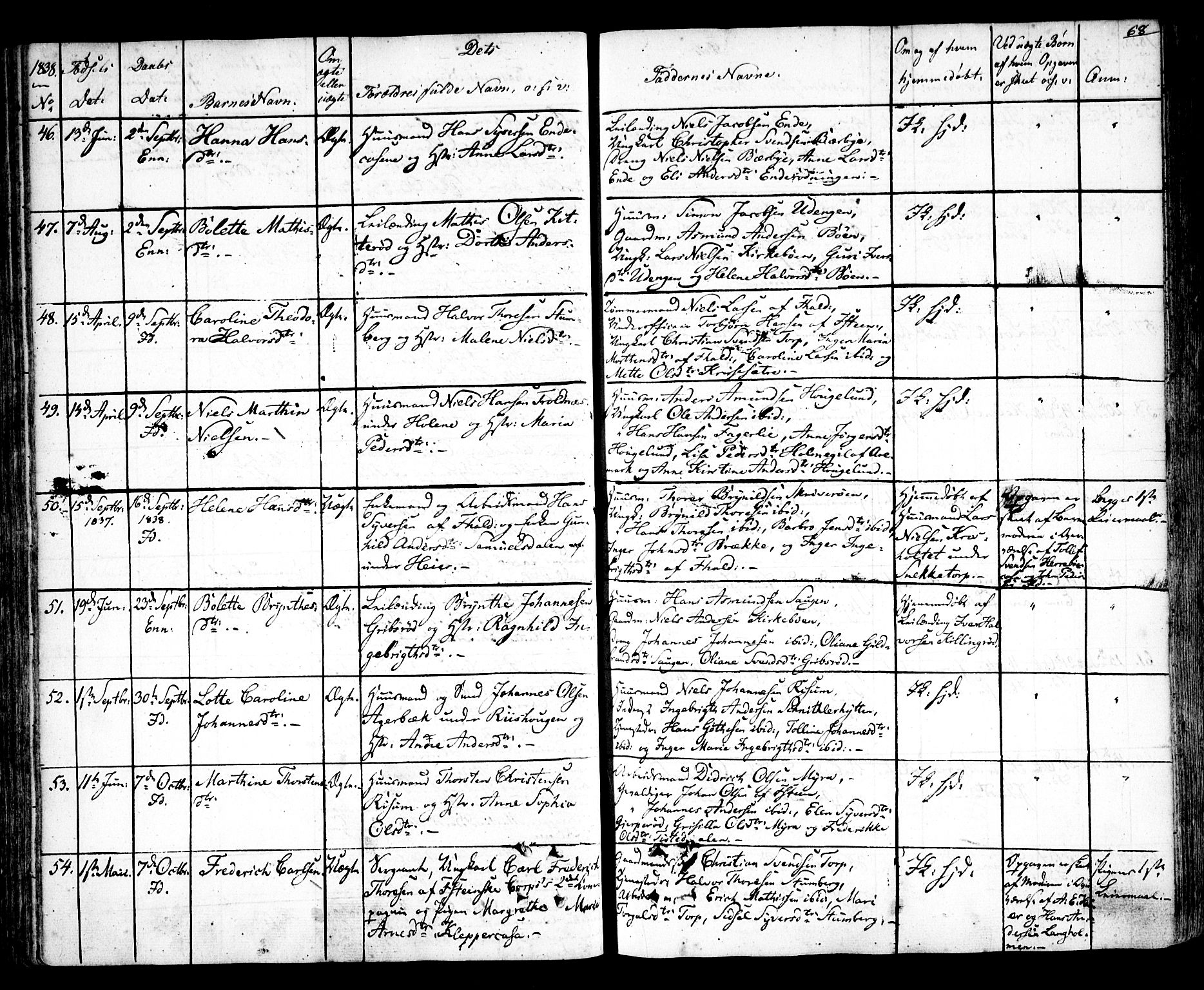 Idd prestekontor Kirkebøker, AV/SAO-A-10911/F/Fc/L0003: Ministerialbok nr. III 3, 1832-1847, s. 68