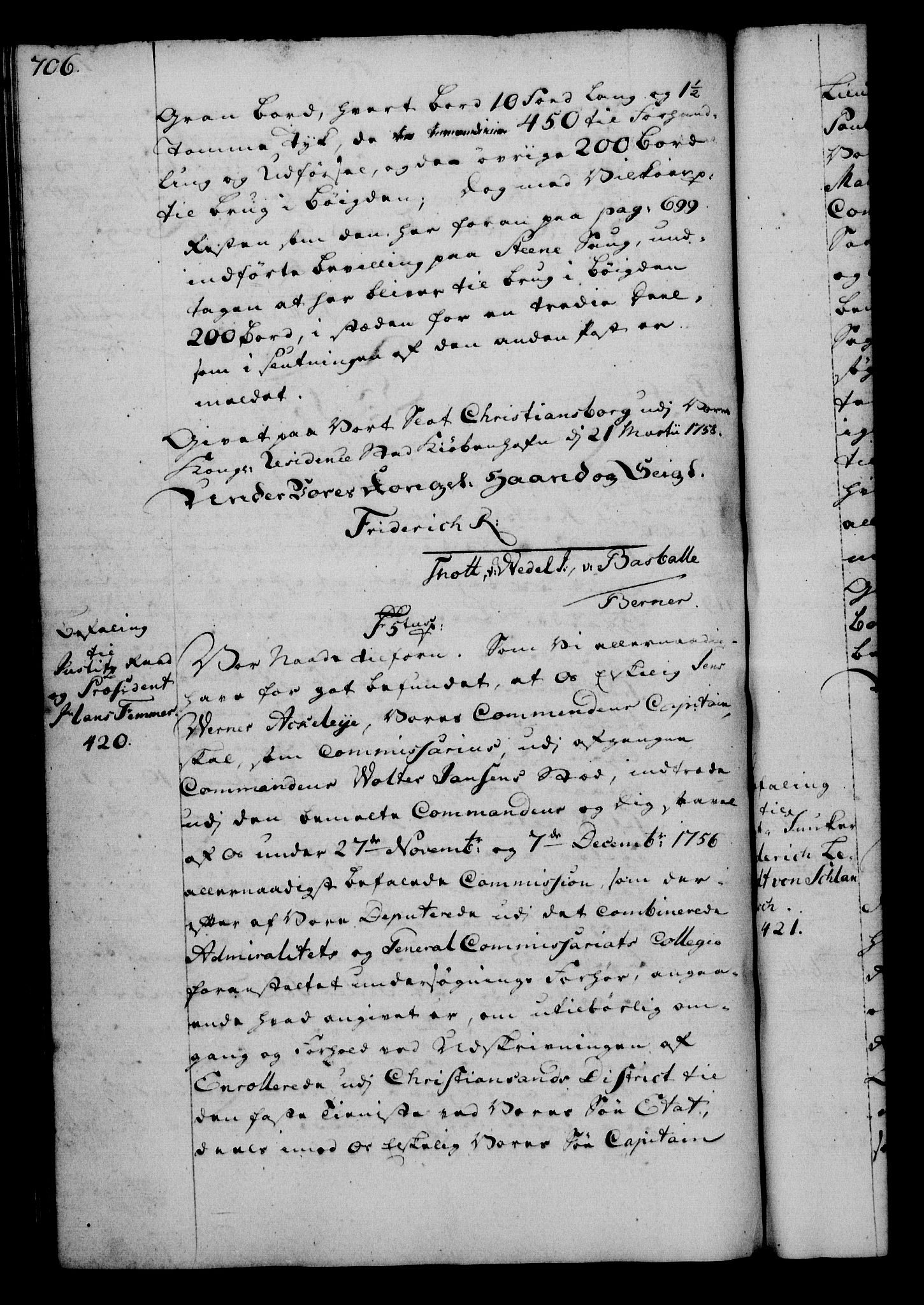 Rentekammeret, Kammerkanselliet, RA/EA-3111/G/Gg/Gga/L0006: Norsk ekspedisjonsprotokoll med register (merket RK 53.6), 1749-1759, s. 706