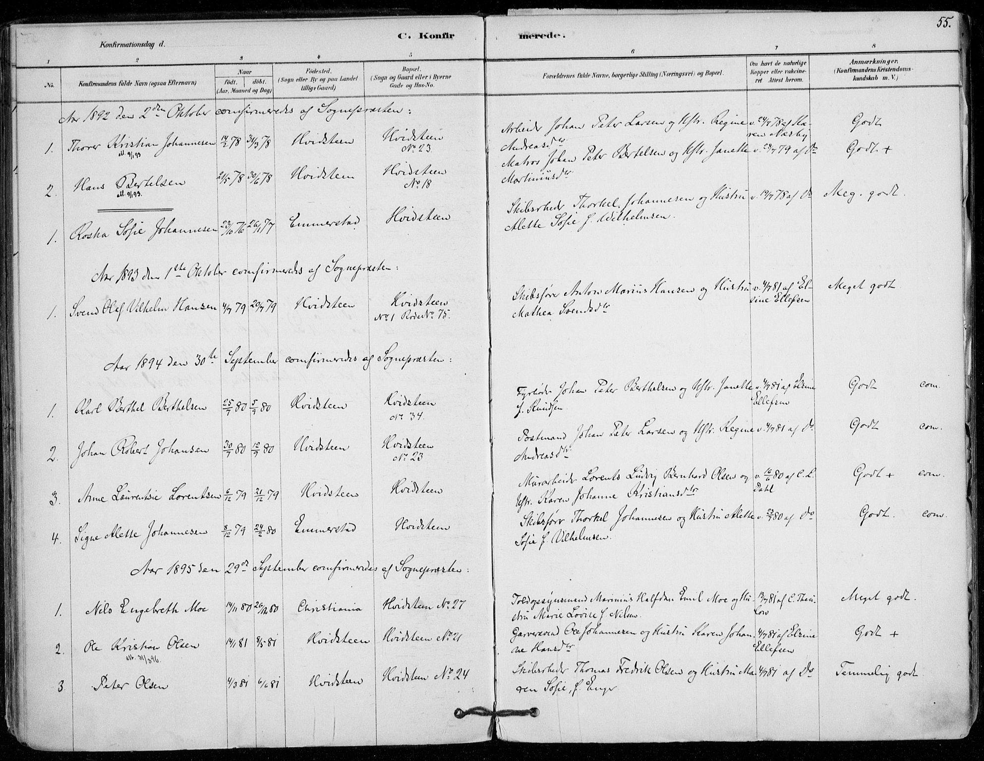 Vestby prestekontor Kirkebøker, AV/SAO-A-10893/F/Fd/L0001: Ministerialbok nr. IV 1, 1878-1945, s. 55