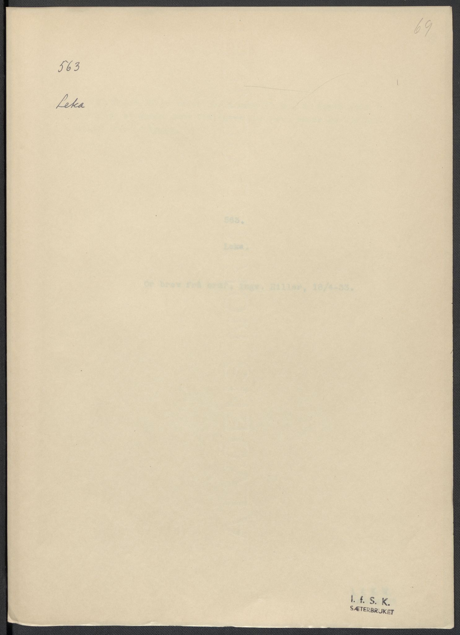 Instituttet for sammenlignende kulturforskning, AV/RA-PA-0424/F/Fc/L0015/0003: Eske B15: / Nord-Trøndelag (perm XLIV-XLV), 1933-1939, s. 1069