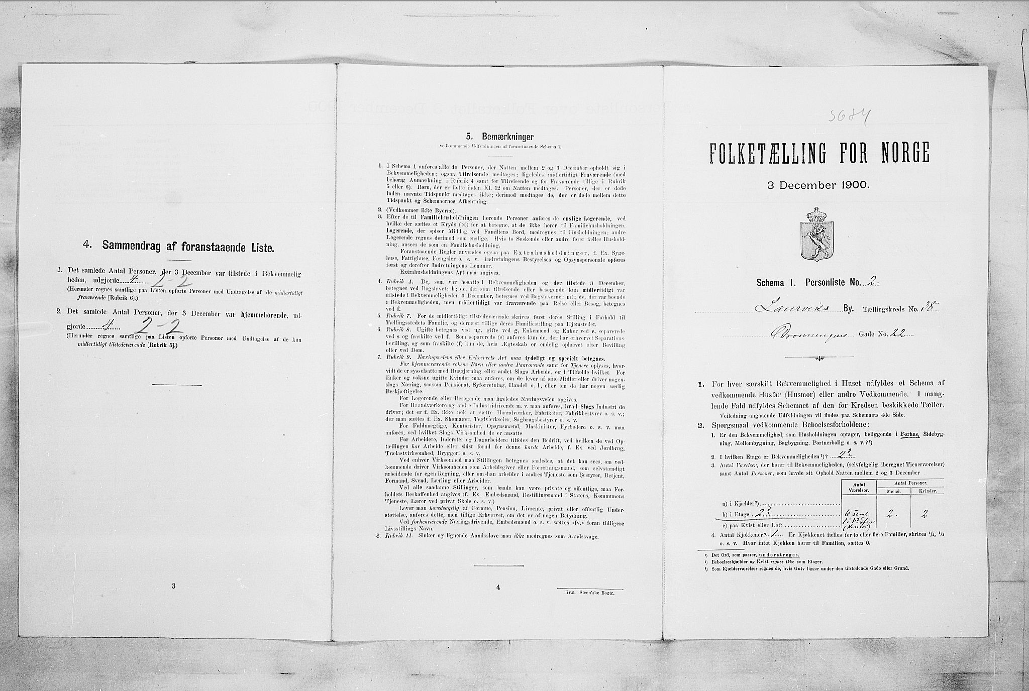 RA, Folketelling 1900 for 0707 Larvik kjøpstad, 1900, s. 4997
