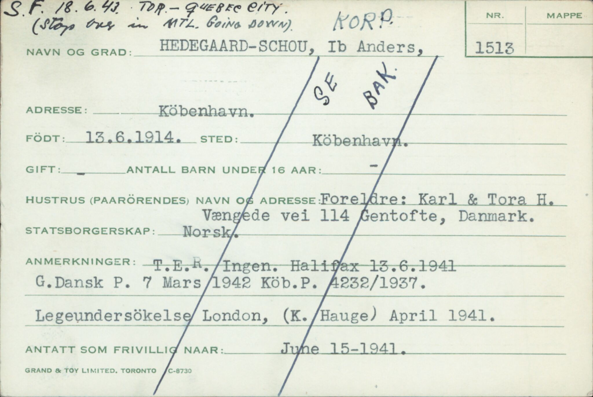 Forsvaret, Forsvarets overkommando/Luftforsvarsstaben, RA/RAFA-4079/P/Pa/L0036: Personellpapirer, 1914, s. 65