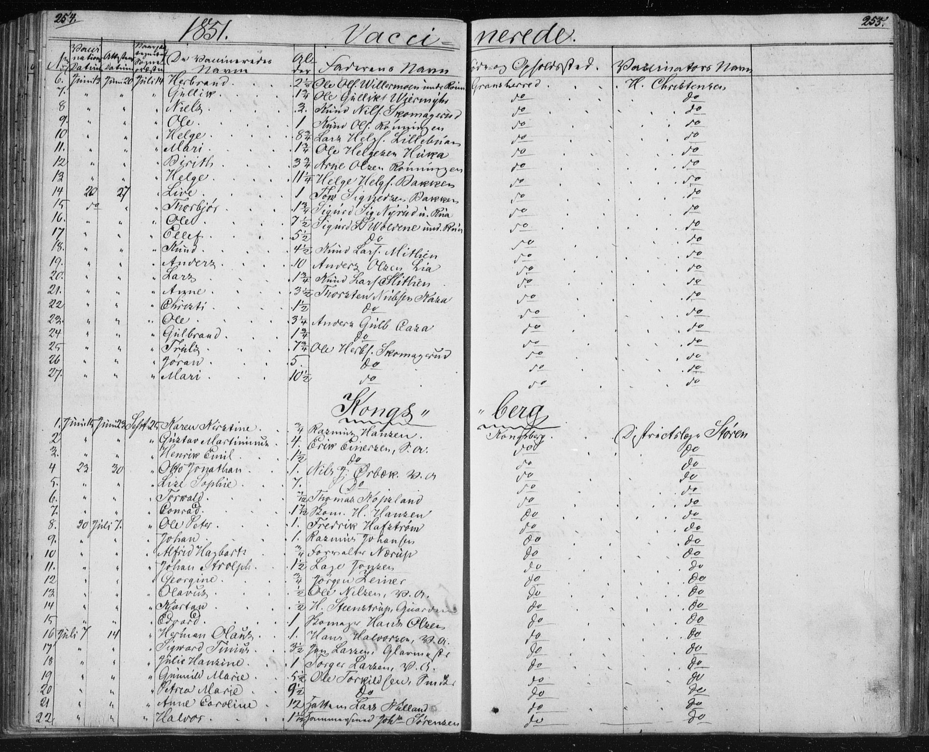 Kongsberg kirkebøker, SAKO/A-22/F/Fa/L0009: Ministerialbok nr. I 9, 1839-1858, s. 254-255