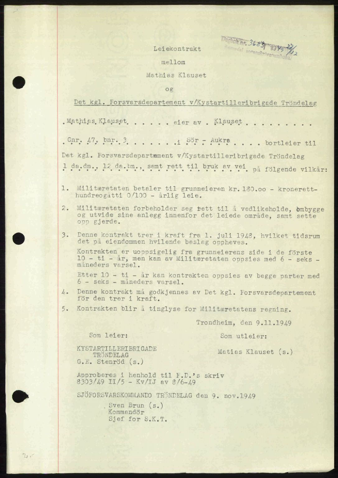 Romsdal sorenskriveri, SAT/A-4149/1/2/2C: Pantebok nr. A31, 1949-1949, Dagboknr: 3683/1949
