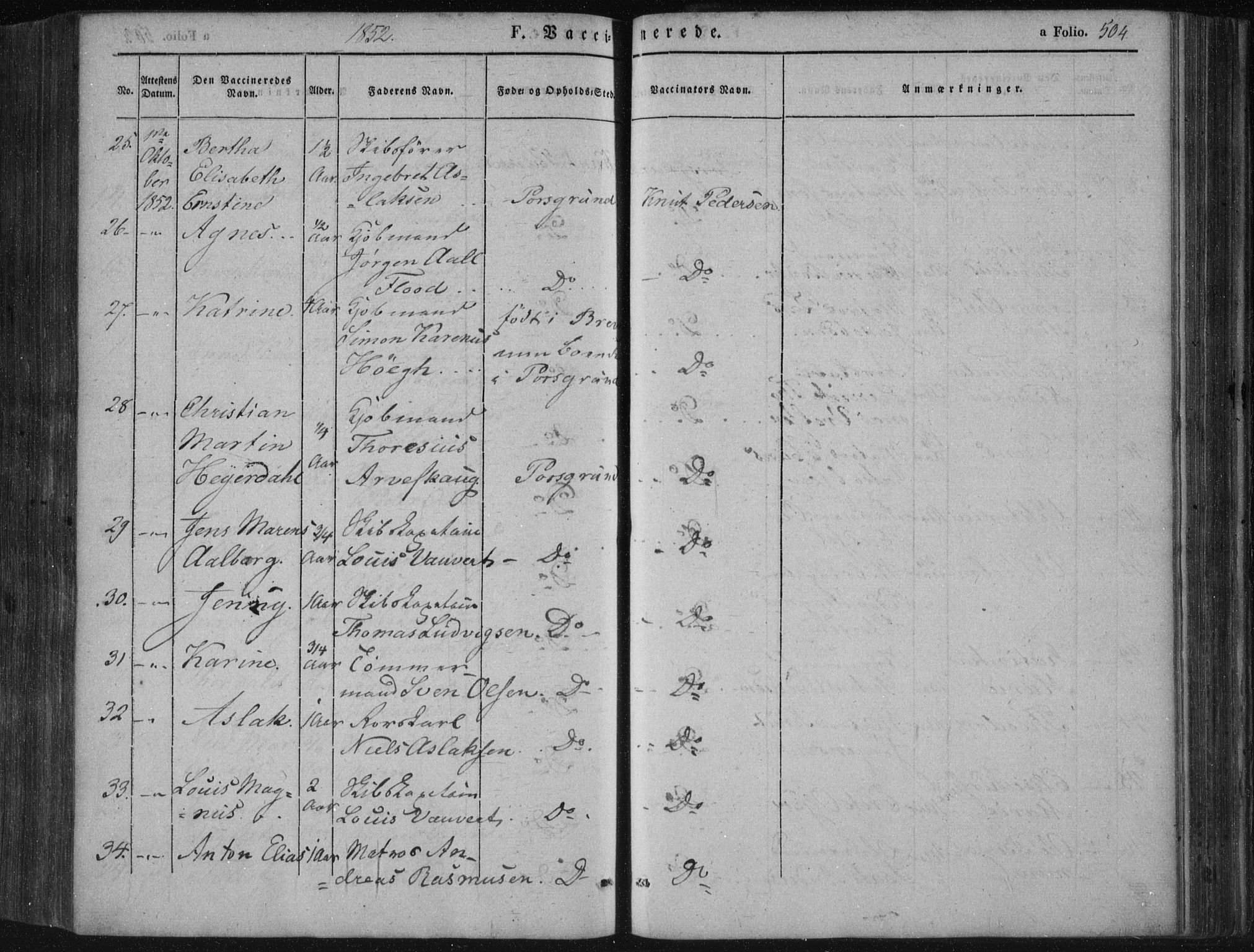 Porsgrunn kirkebøker , AV/SAKO-A-104/F/Fa/L0006: Ministerialbok nr. 6, 1841-1857, s. 504