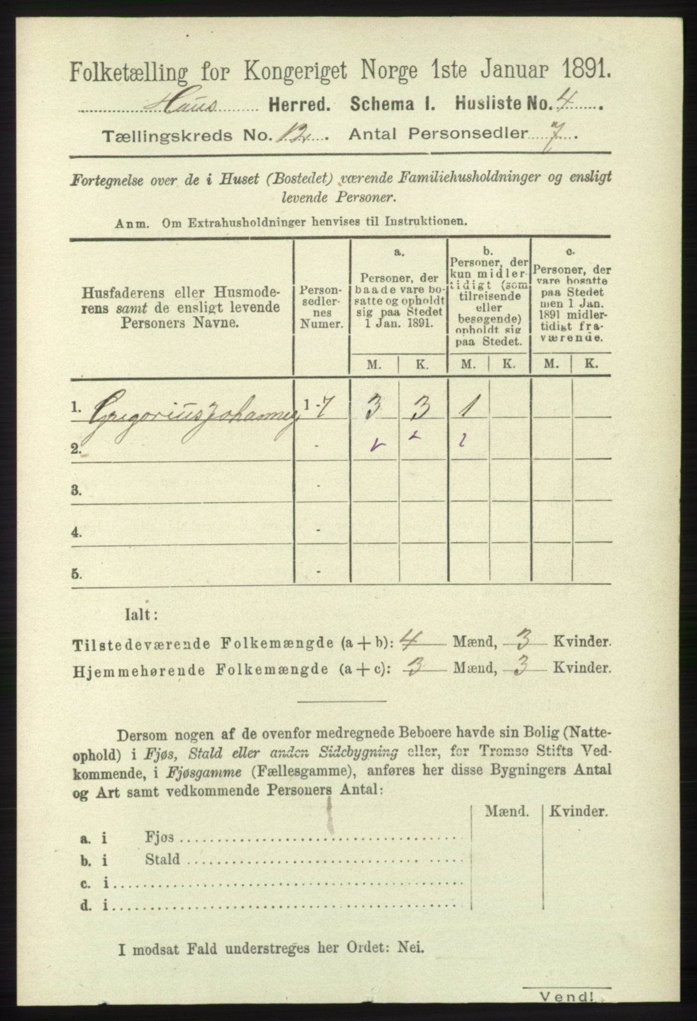 RA, Folketelling 1891 for 1250 Haus herred, 1891, s. 5191