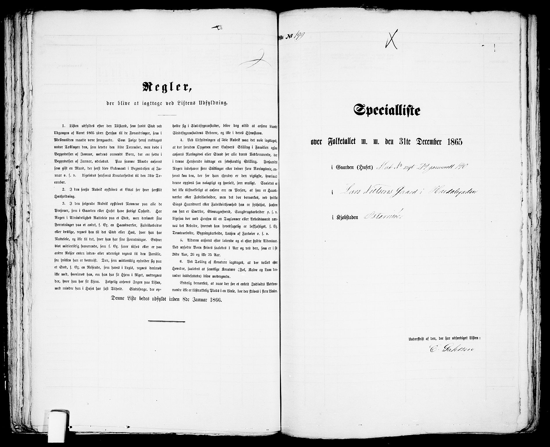 RA, Folketelling 1865 for 0901B Risør prestegjeld, Risør kjøpstad, 1865, s. 409