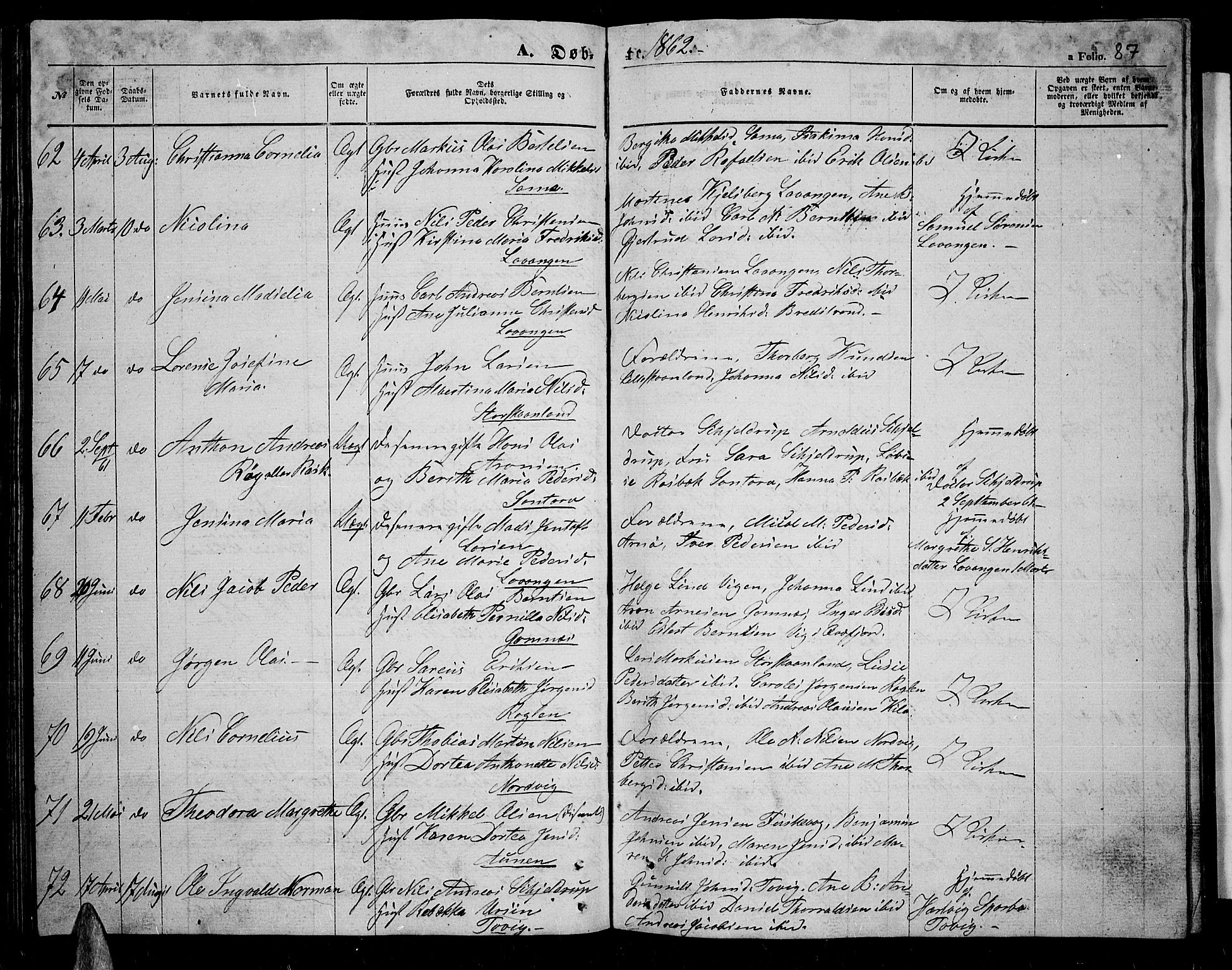 Trondenes sokneprestkontor, AV/SATØ-S-1319/H/Hb/L0007klokker: Klokkerbok nr. 7, 1855-1862, s. 87