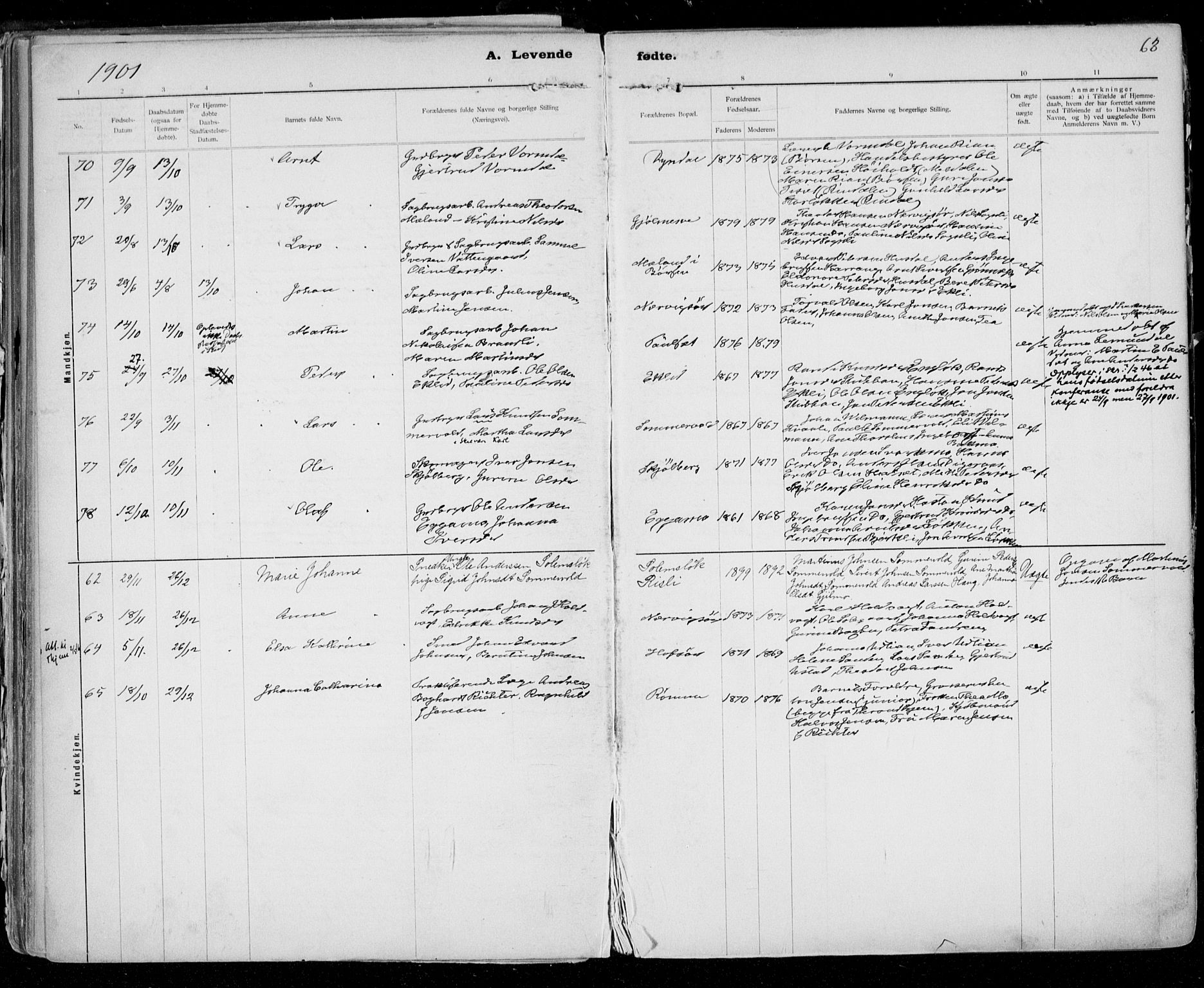 Ministerialprotokoller, klokkerbøker og fødselsregistre - Sør-Trøndelag, AV/SAT-A-1456/668/L0811: Ministerialbok nr. 668A11, 1894-1913, s. 63