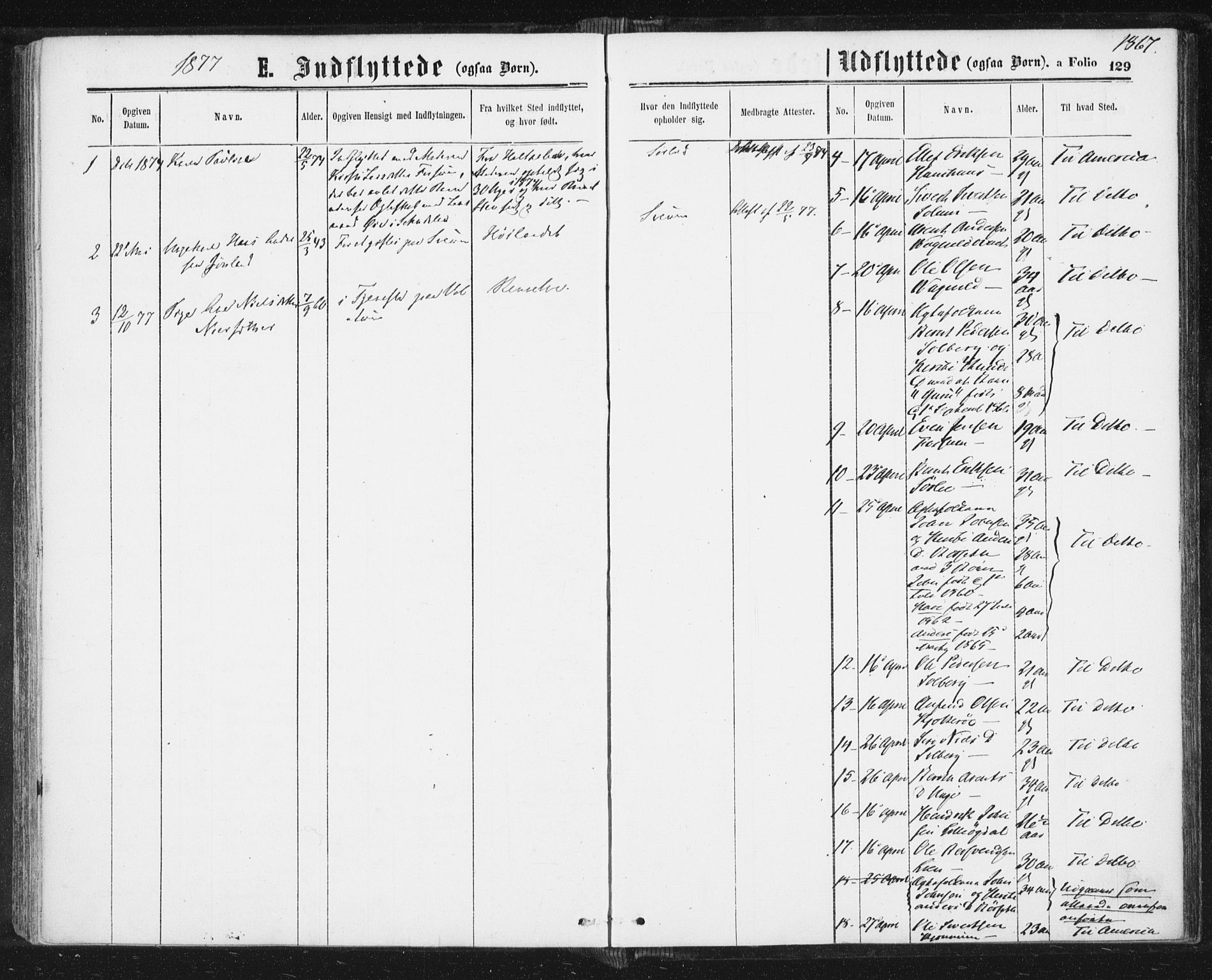 Ministerialprotokoller, klokkerbøker og fødselsregistre - Sør-Trøndelag, AV/SAT-A-1456/689/L1039: Ministerialbok nr. 689A04, 1865-1878, s. 129