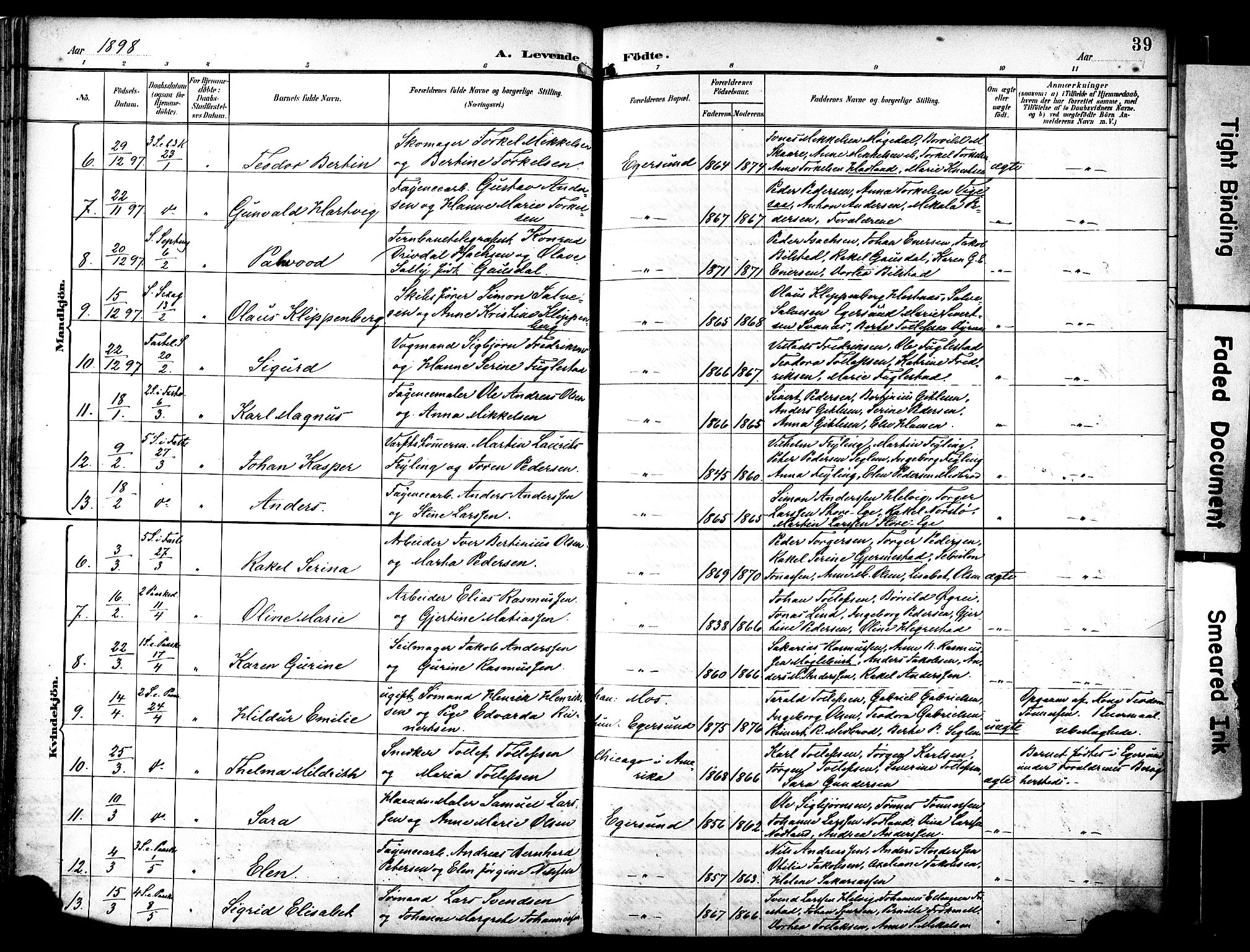 Eigersund sokneprestkontor, AV/SAST-A-101807/S08/L0019: Ministerialbok nr. A 18, 1892-1905, s. 39