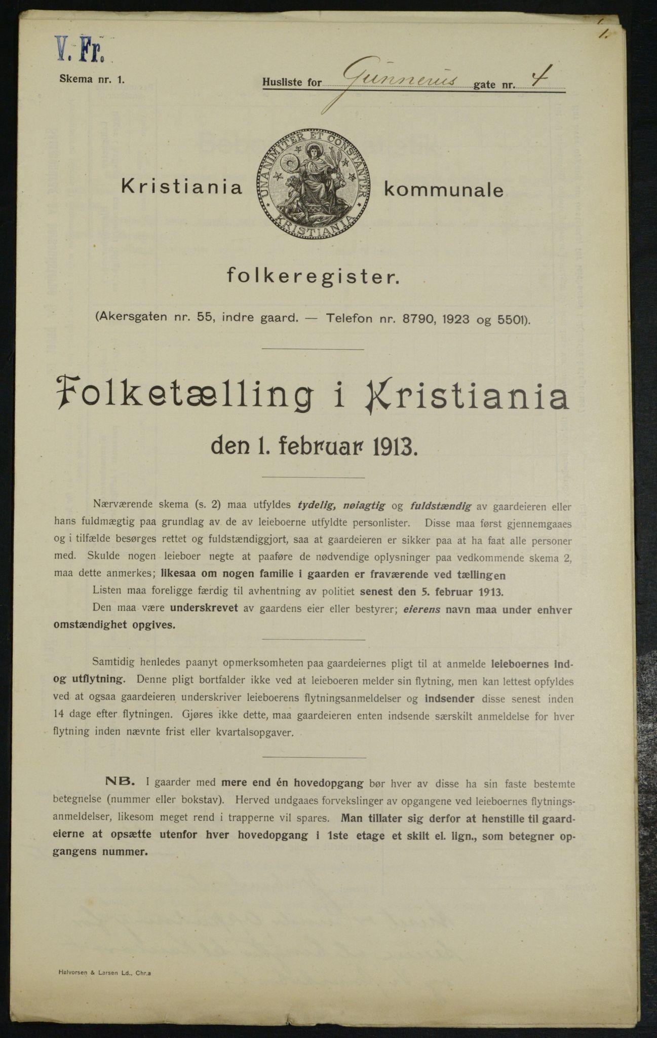 OBA, Kommunal folketelling 1.2.1913 for Kristiania, 1913, s. 5065