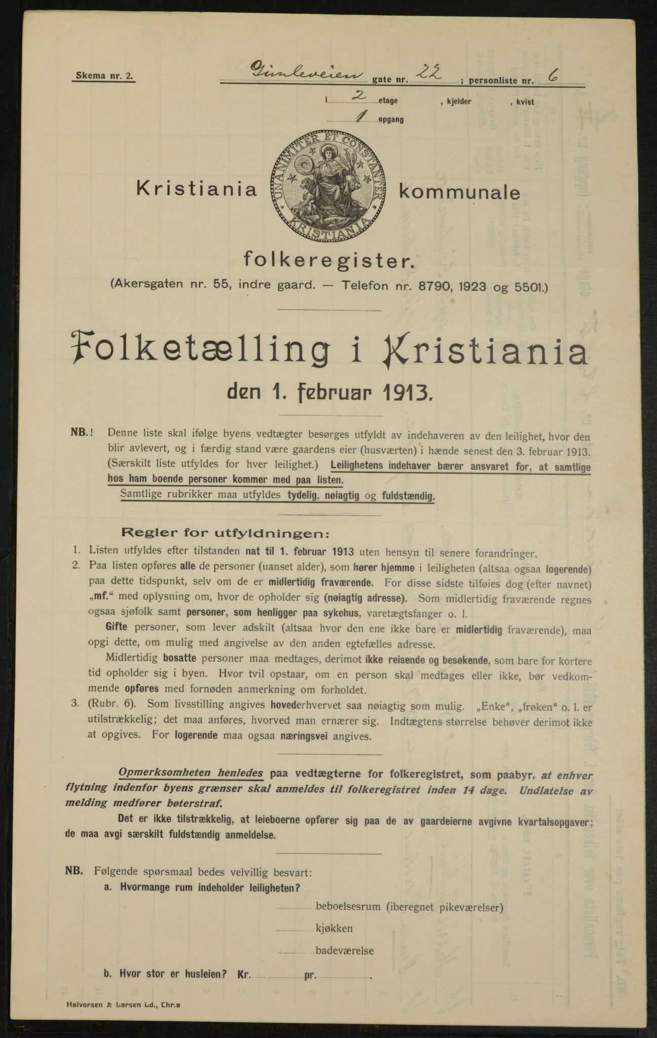 OBA, Kommunal folketelling 1.2.1913 for Kristiania, 1913, s. 29382