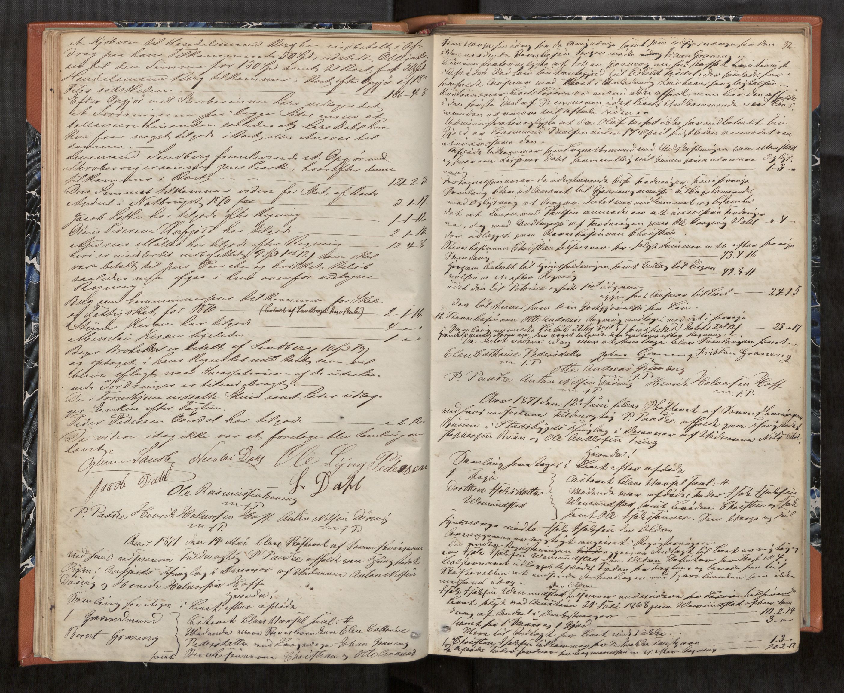 Fosen sorenskriveri, AV/SAT-A-1107/1/3/3B/L0004: Skiftebehandlingsprotokoll, 1868-1888, s. 32