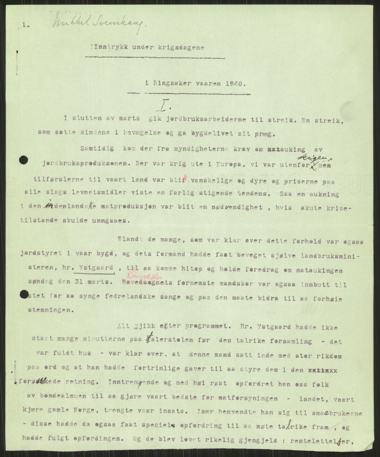 Forsvaret, Forsvarets krigshistoriske avdeling, RA/RAFA-2017/Y/Ya/L0013: II-C-11-31 - Fylkesmenn.  Rapporter om krigsbegivenhetene 1940., 1940, s. 949