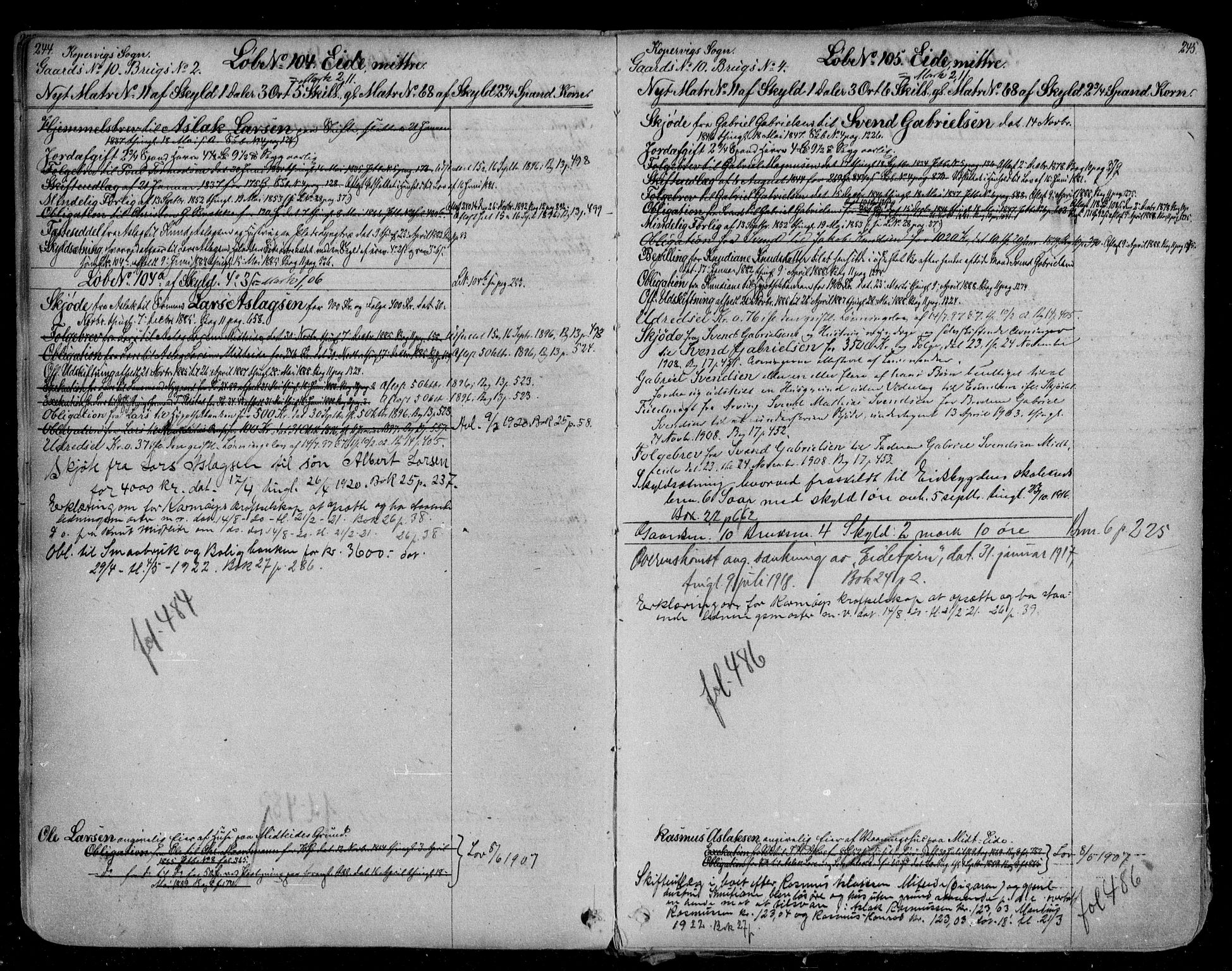 Karmsund sorenskriveri, AV/SAST-A-100311/01/II/IIA/L0021: Panteregister nr. II AD 21, 1865, s. 244-245