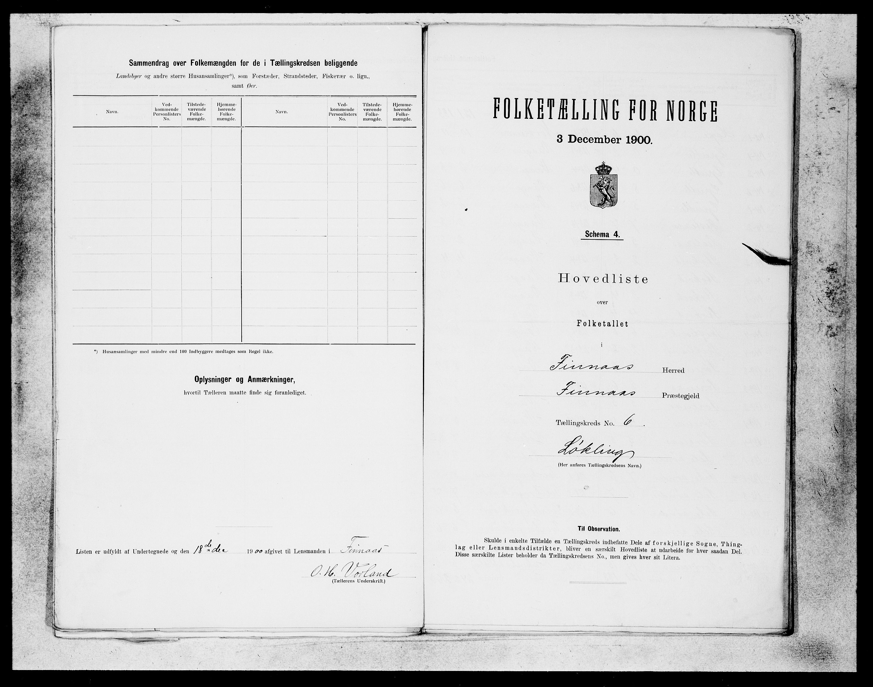 SAB, Folketelling 1900 for 1218 Finnås herred, 1900, s. 12