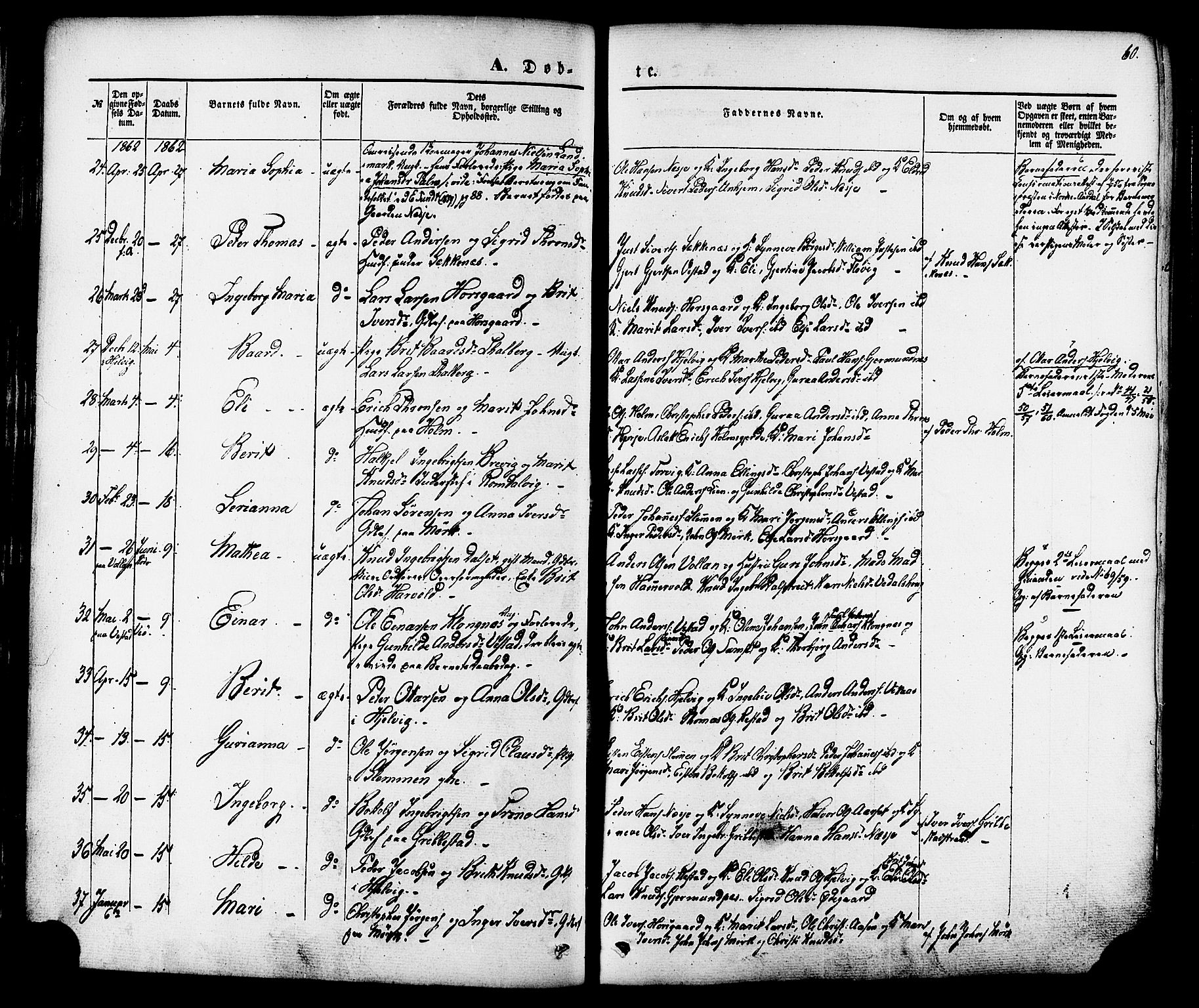 Ministerialprotokoller, klokkerbøker og fødselsregistre - Møre og Romsdal, AV/SAT-A-1454/547/L0603: Ministerialbok nr. 547A05, 1846-1877, s. 60