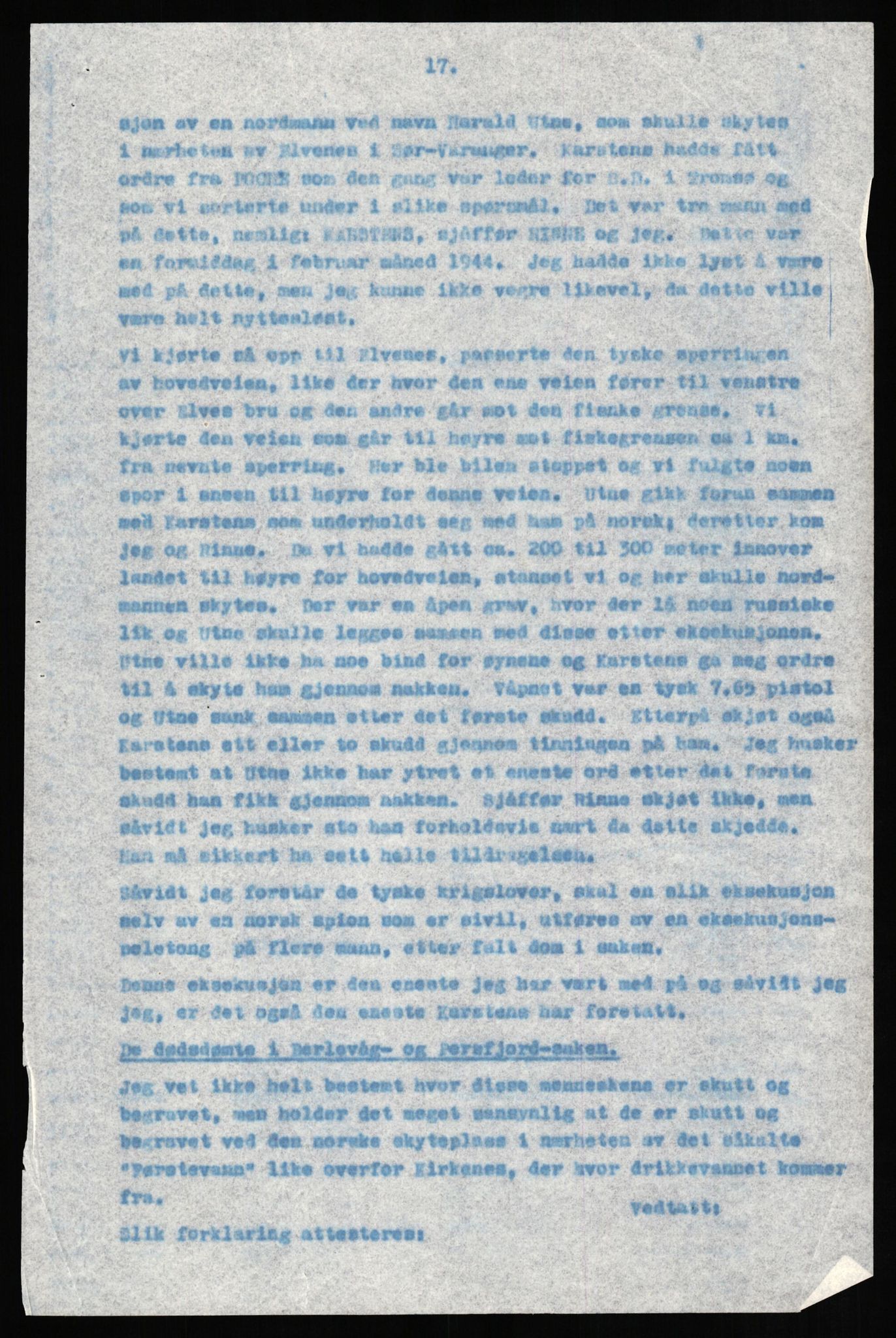 Forsvaret, Forsvarets overkommando II, AV/RA-RAFA-3915/D/Db/L0015: CI Questionaires. Tyske okkupasjonsstyrker i Norge. Tyskere., 1945-1946, s. 447