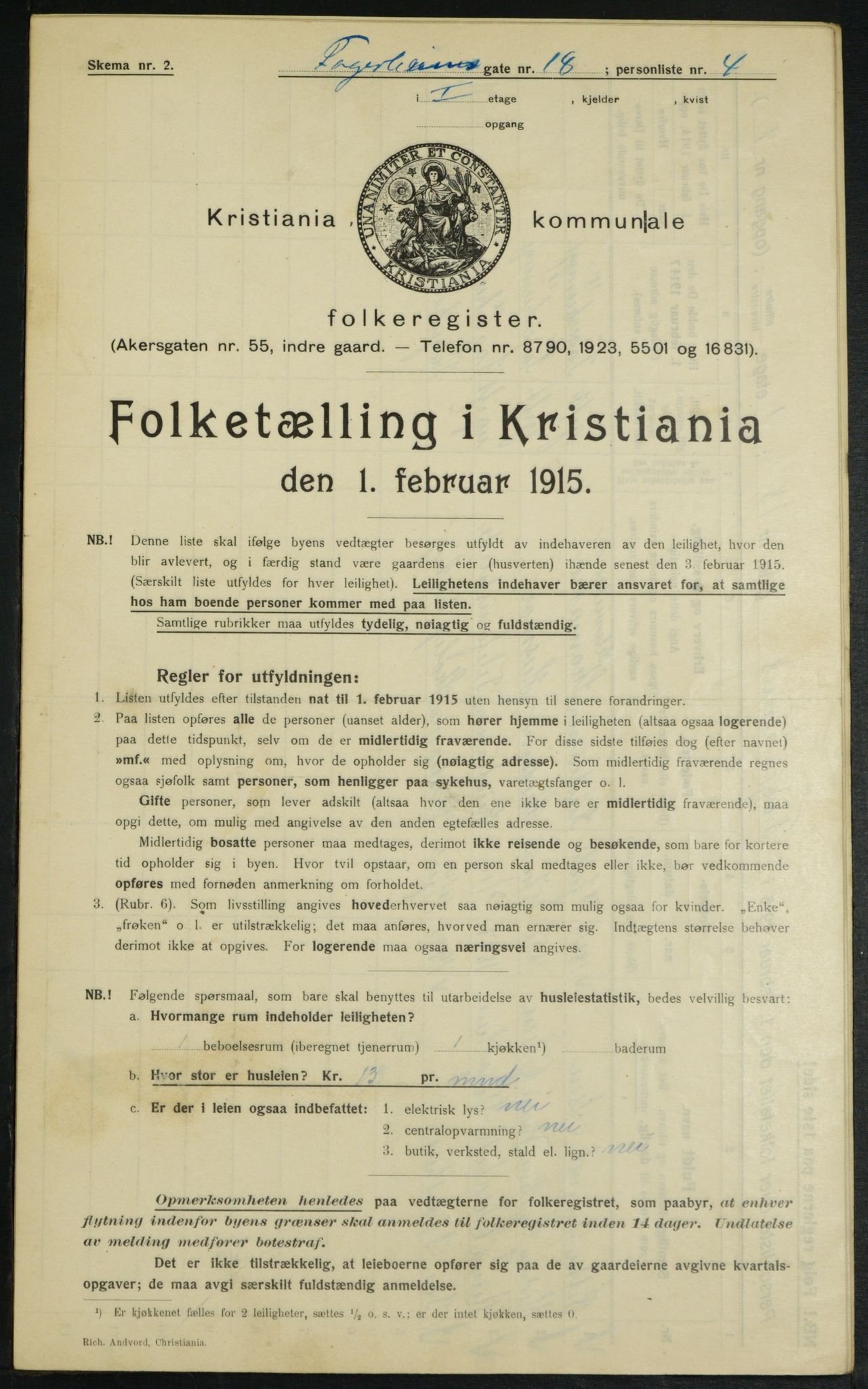 OBA, Kommunal folketelling 1.2.1915 for Kristiania, 1915, s. 22717