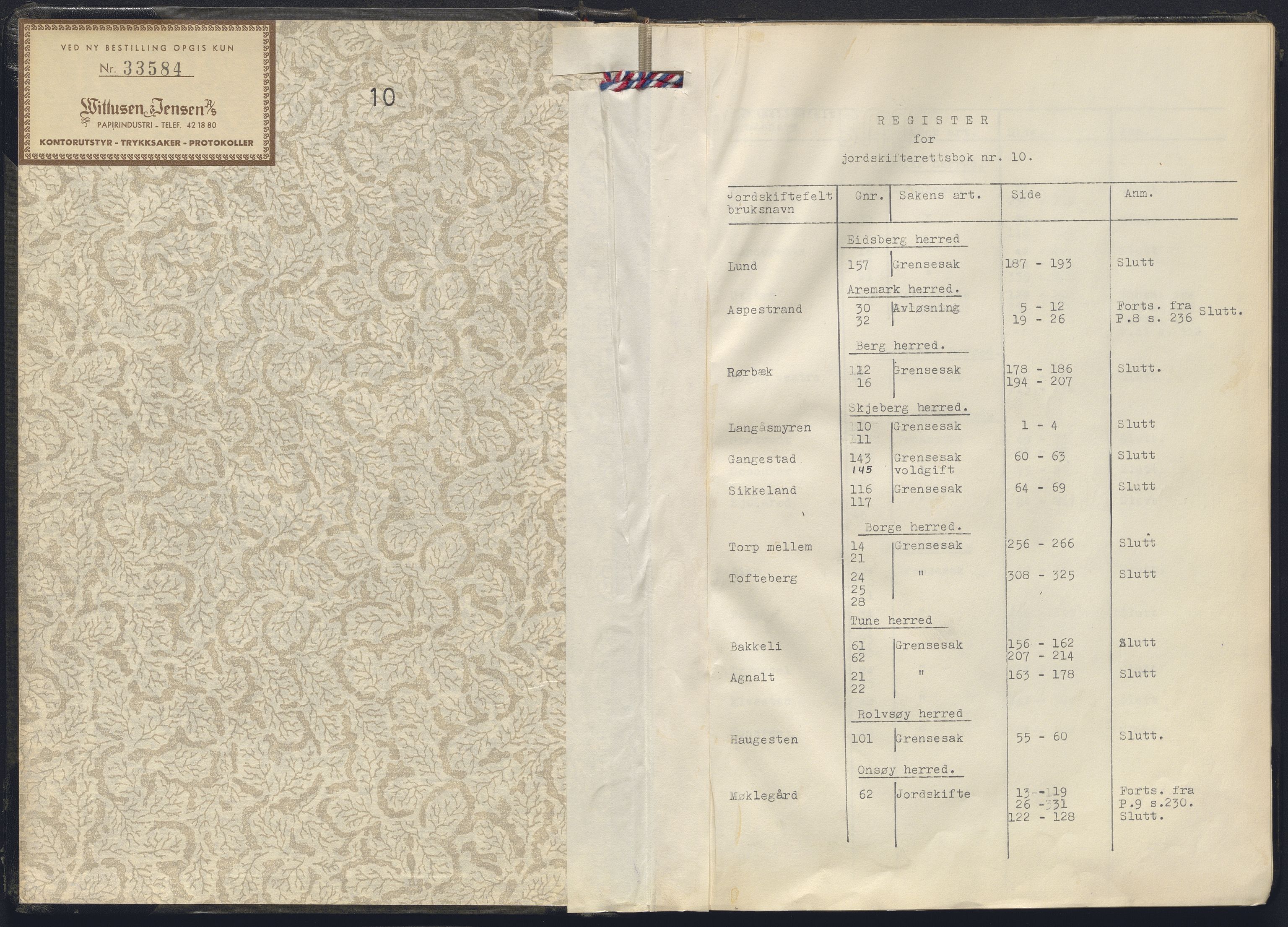 Østfold jordskifterett, AV/SAO-A-10240/F/Fc/L0010: Forhandlingsprotokoller, 1953-1956