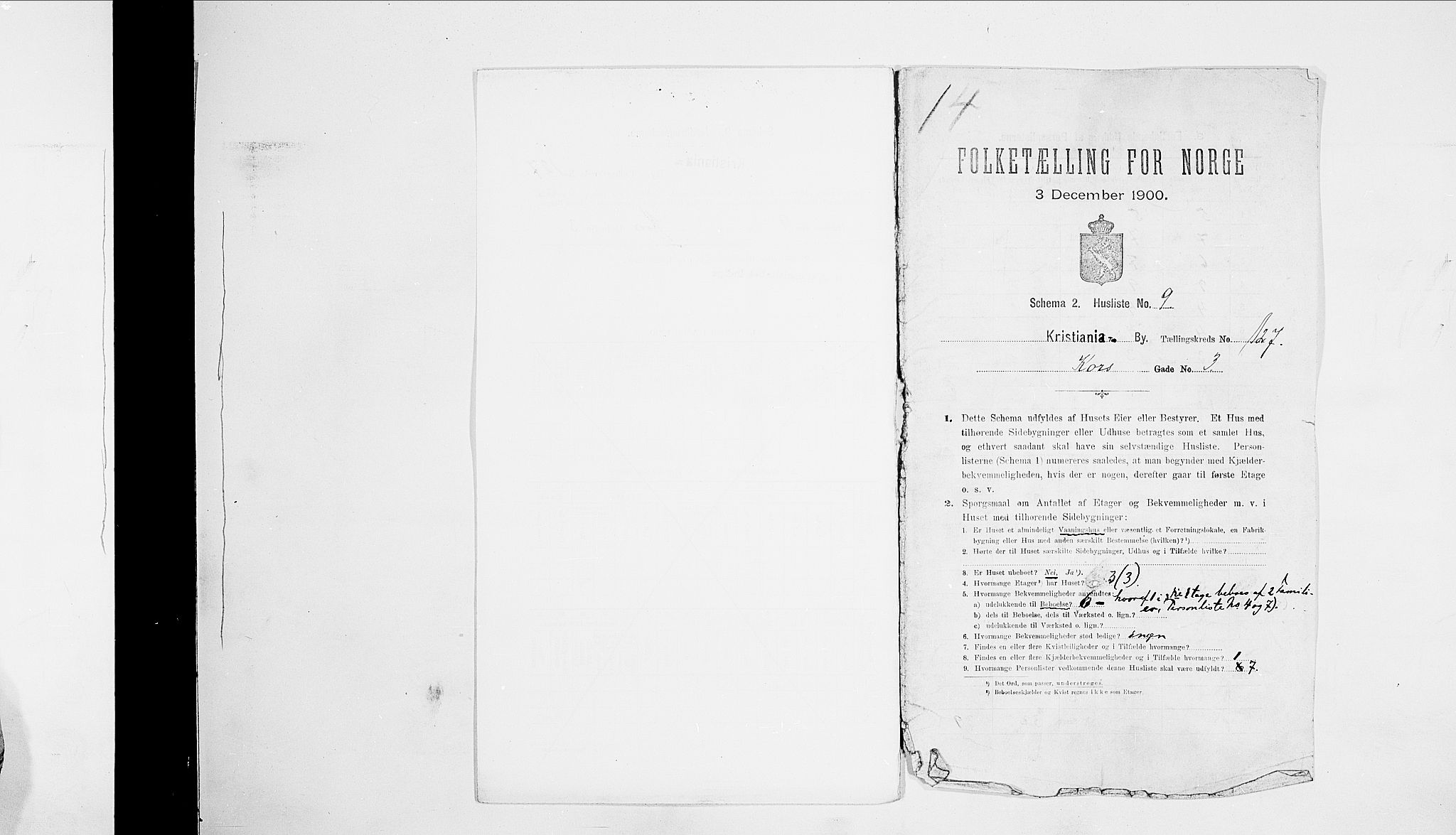 SAO, Folketelling 1900 for 0301 Kristiania kjøpstad, 1900, s. 49206