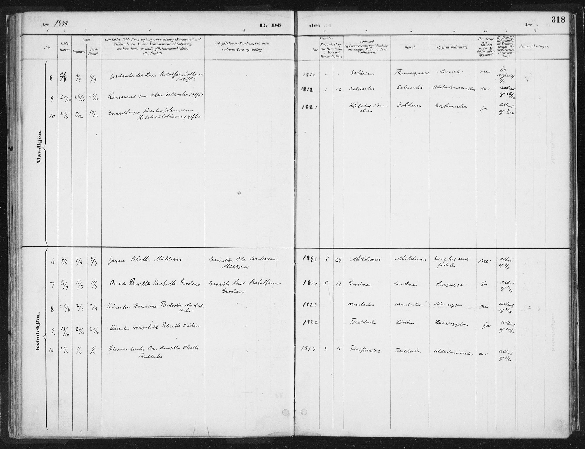 Hornindal sokneprestembete, SAB/A-82401/H/Haa/Haaa/L0003/0002: Ministerialbok nr. A 3B, 1885-1917, s. 318