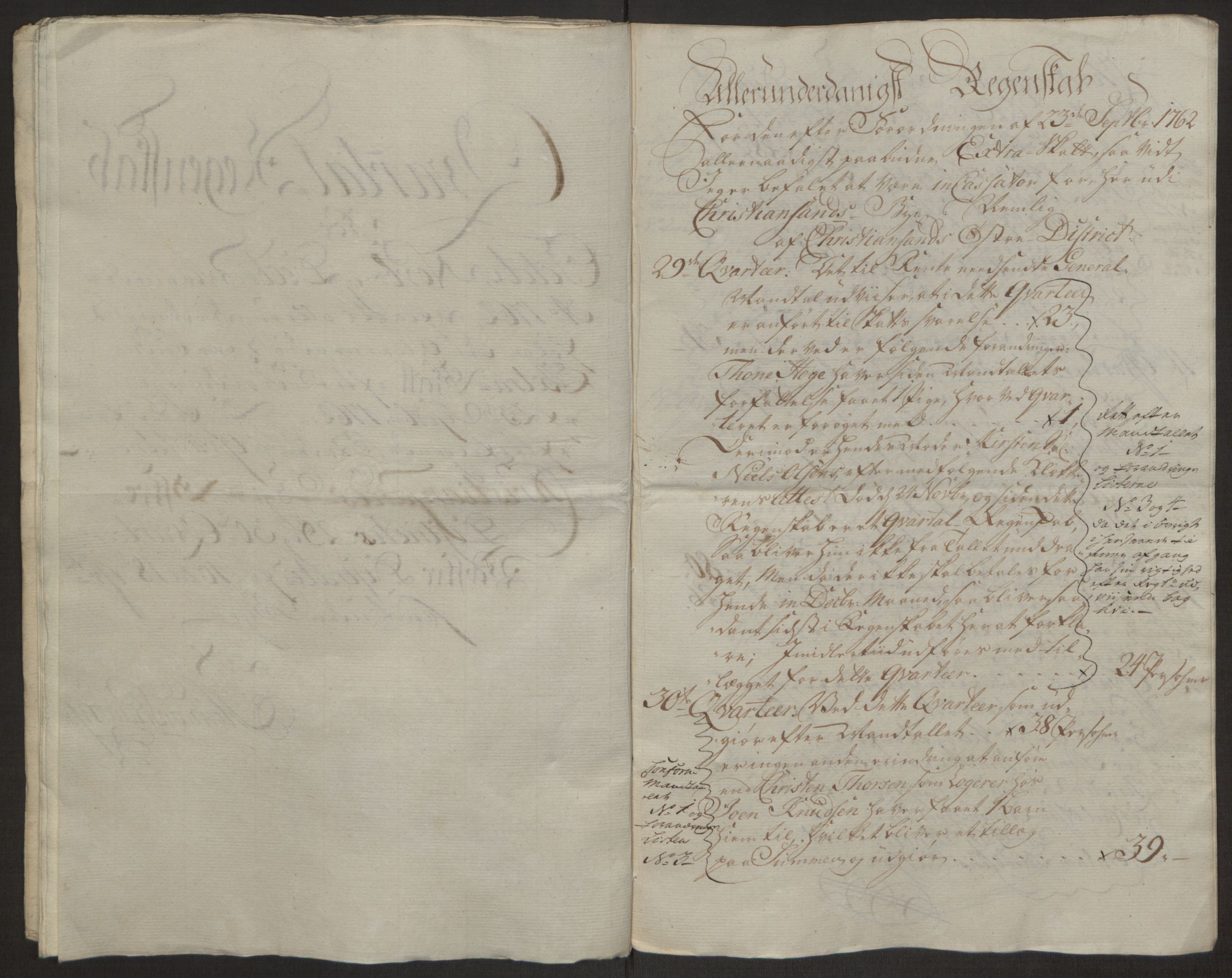 Rentekammeret inntil 1814, Reviderte regnskaper, Byregnskaper, AV/RA-EA-4066/R/Rm/L0265/0001: [M6] Kontribusjonsregnskap / Ekstraskatt, 1762-1764, s. 19