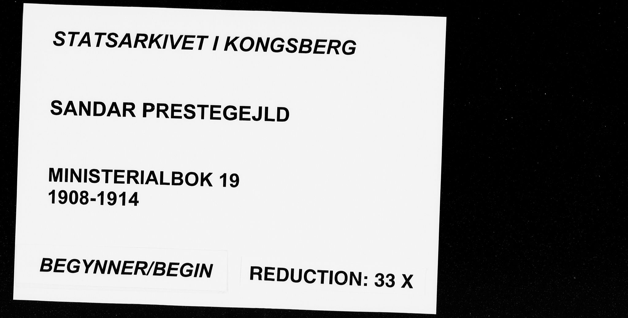 Sandar kirkebøker, AV/SAKO-A-243/F/Fa/L0019: Ministerialbok nr. 19, 1908-1914