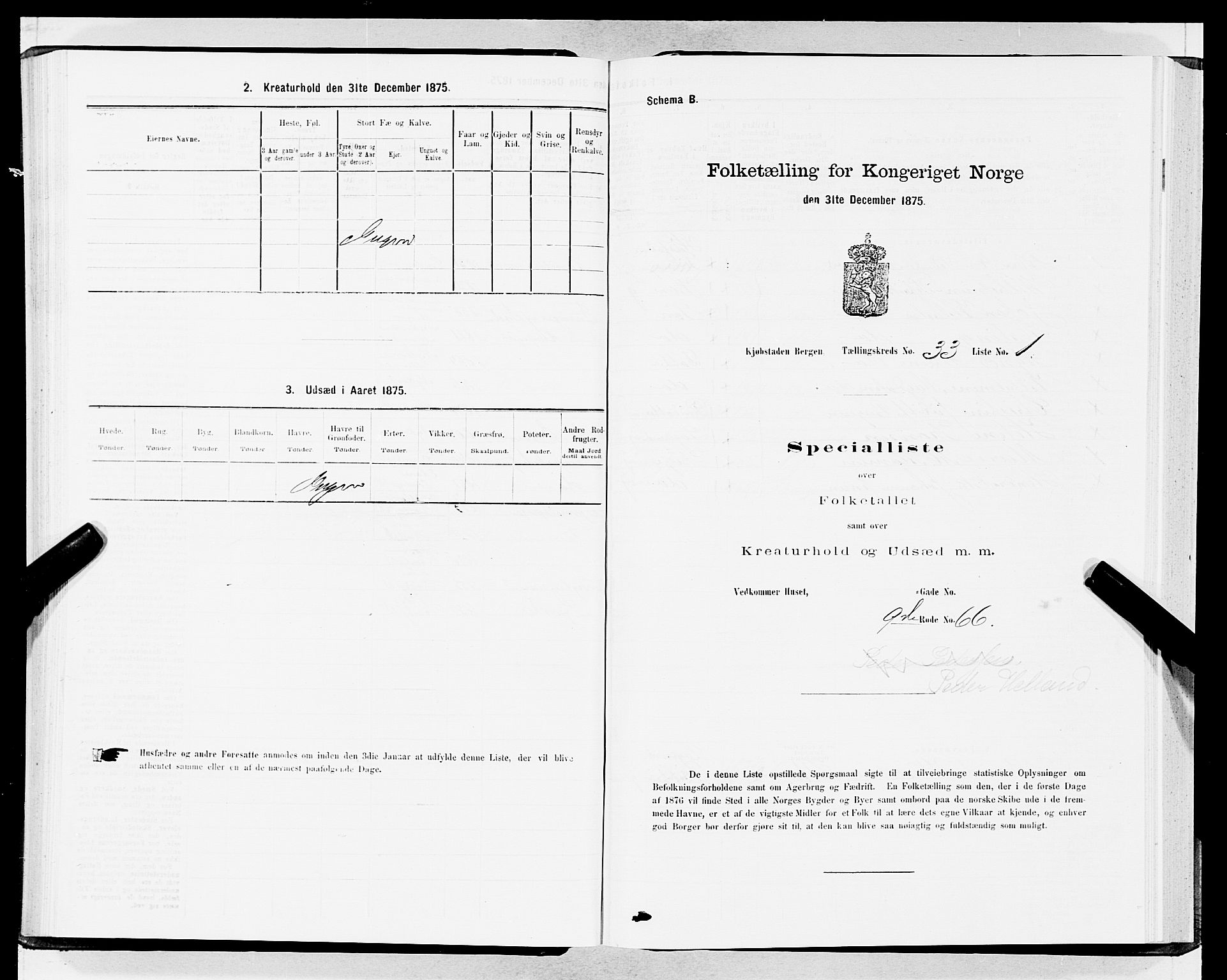 SAB, Folketelling 1875 for 1301 Bergen kjøpstad, 1875, s. 1671