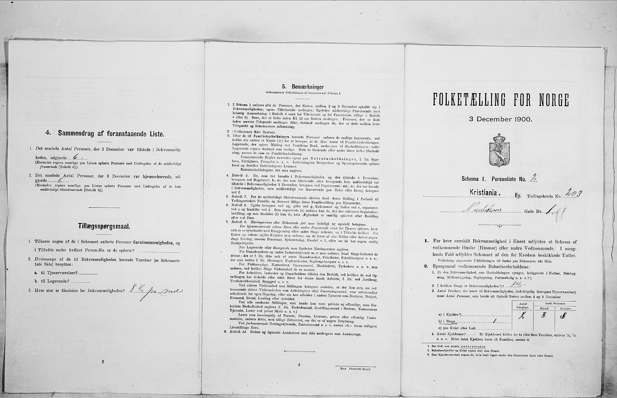 SAO, Folketelling 1900 for 0301 Kristiania kjøpstad, 1900, s. 65607