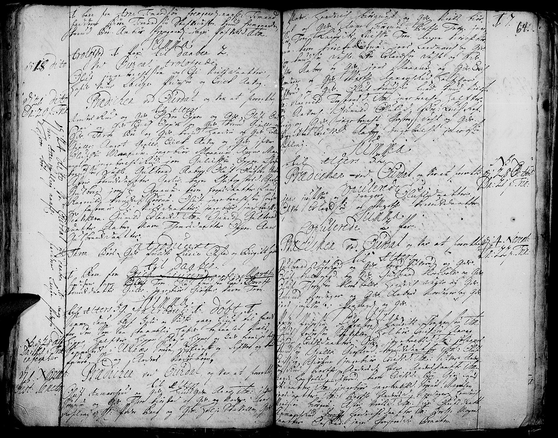 Aurdal prestekontor, AV/SAH-PREST-126/H/Ha/Haa/L0001: Ministerialbok nr. 1-3, 1692-1730, s. 64