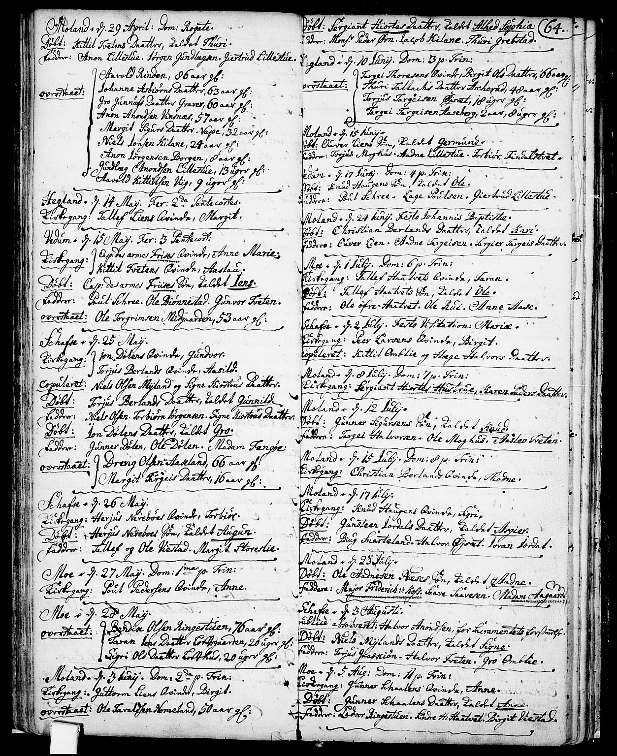 Fyresdal kirkebøker, SAKO/A-263/F/Fa/L0001: Ministerialbok nr. I 1, 1724-1748, s. 64