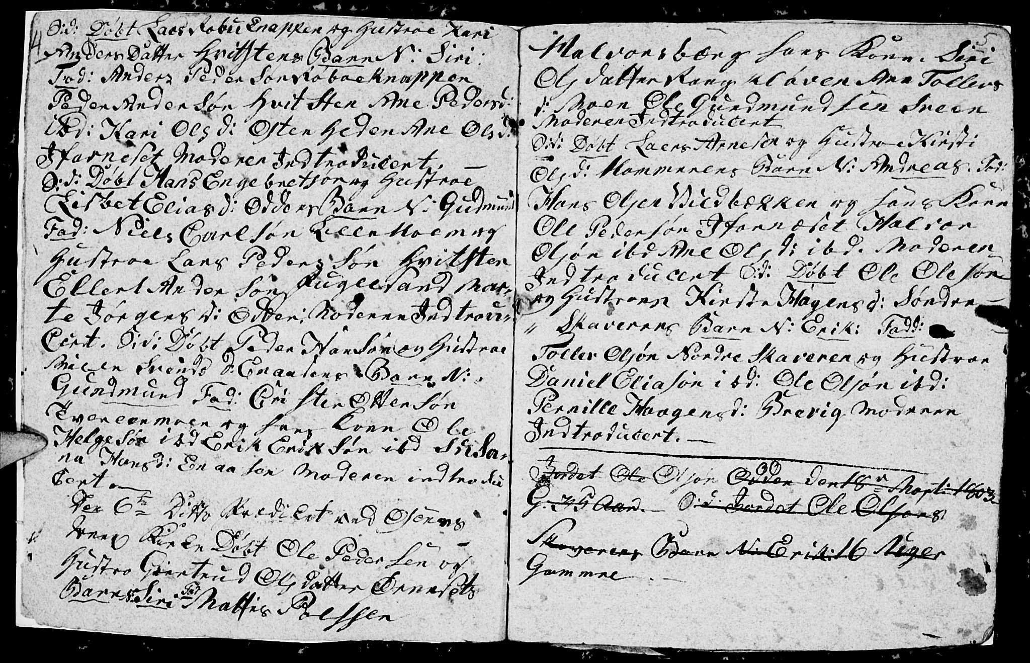 Trysil prestekontor, AV/SAH-PREST-046/H/Ha/Hab/L0003: Klokkerbok nr. 3, 1802-1813, s. 4-5
