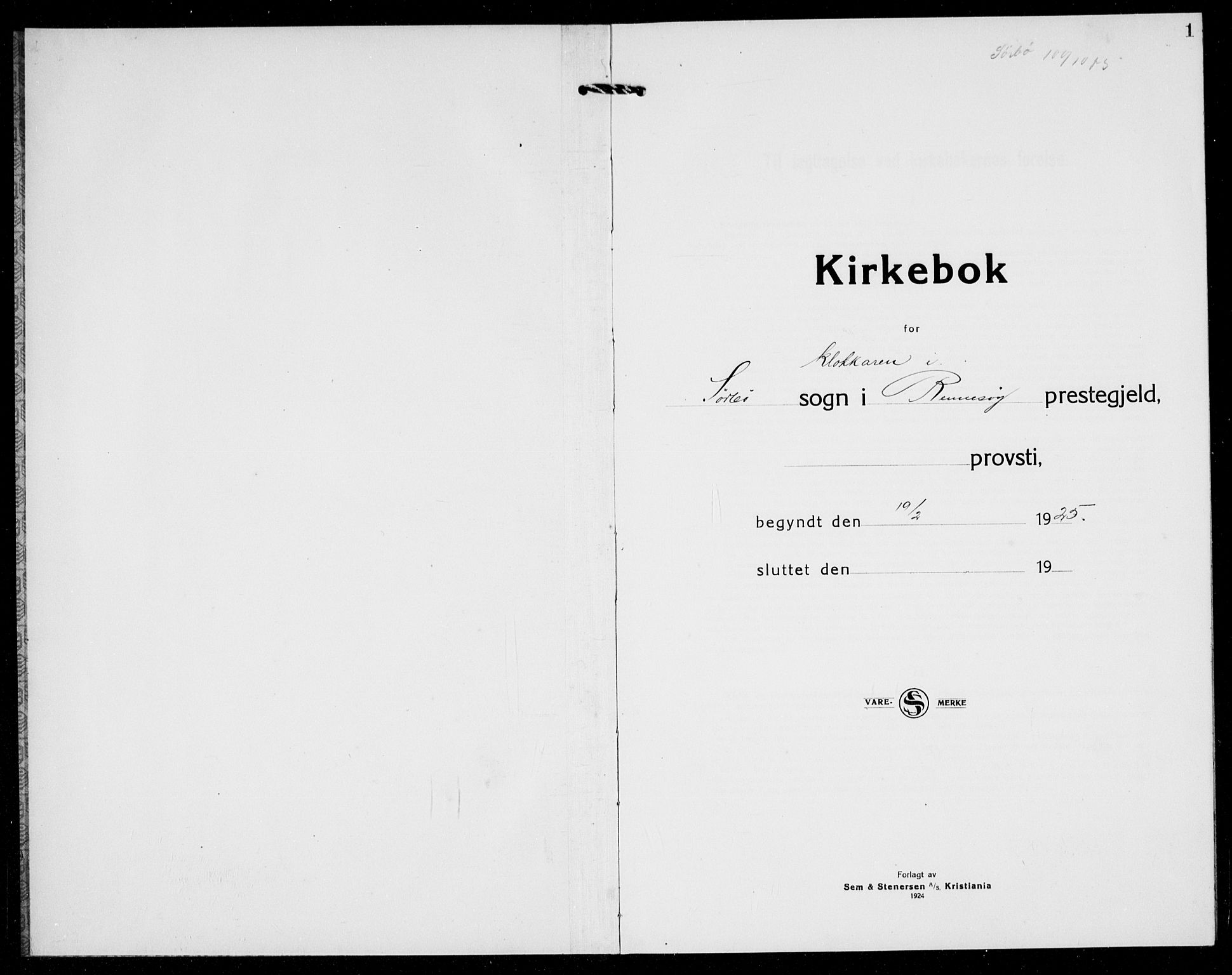 Rennesøy sokneprestkontor, AV/SAST-A -101827/H/Ha/Hab/L0016: Klokkerbok nr. B 15, 1925-1941, s. 1