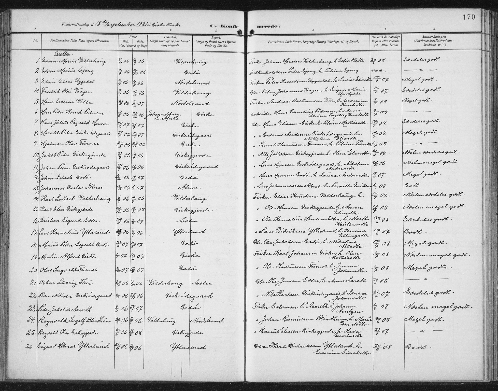 Ministerialprotokoller, klokkerbøker og fødselsregistre - Møre og Romsdal, AV/SAT-A-1454/534/L0489: Klokkerbok nr. 534C01, 1899-1941, s. 170