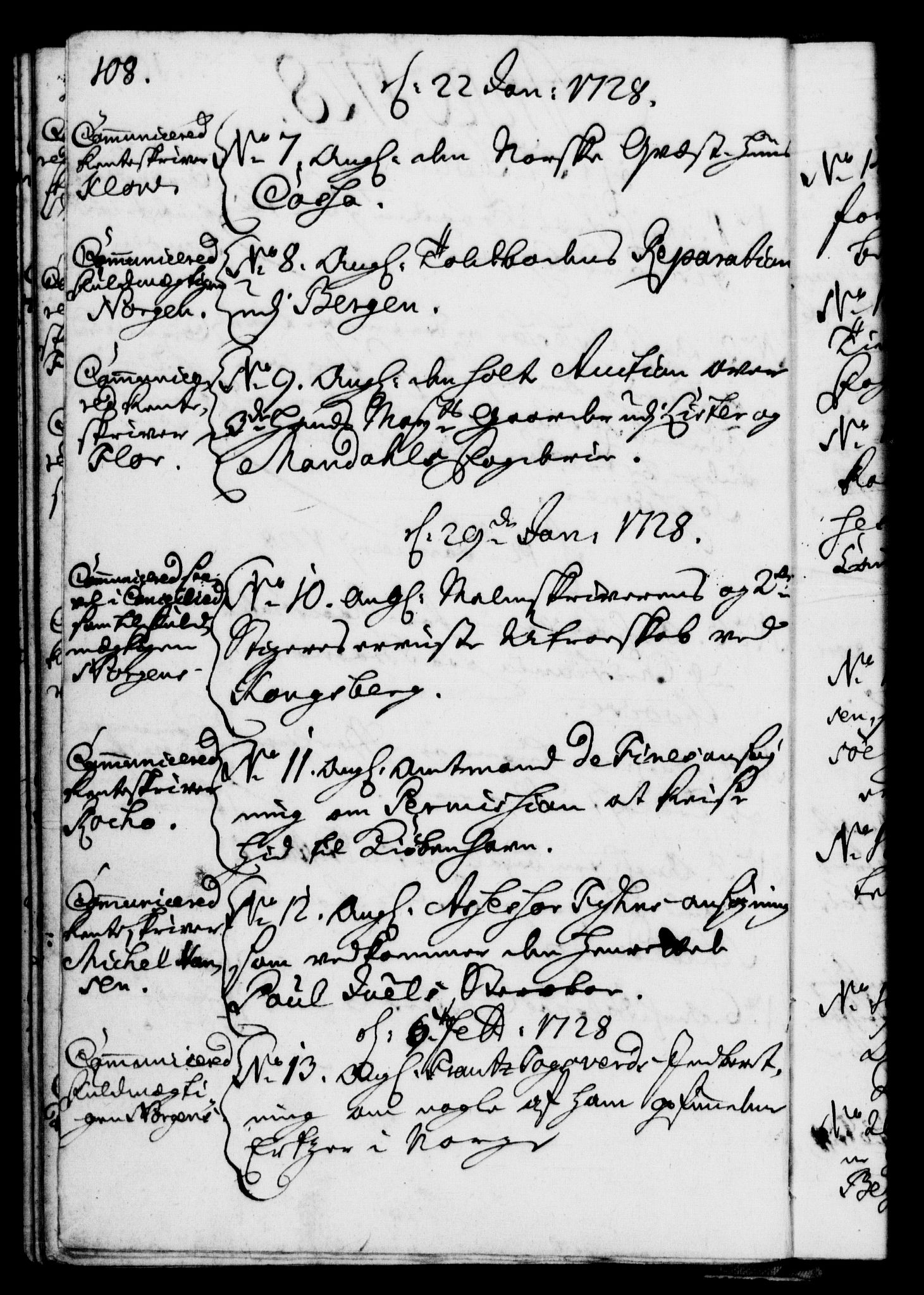 Rentekammeret, Kammerkanselliet, RA/EA-3111/G/Gf/Gfb/L0002: Register til norske relasjons- og resolusjonsprotokoller (merket RK 52.97), 1724-1728, s. 108