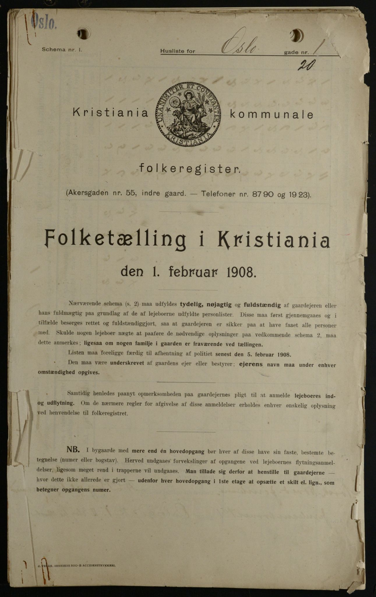 OBA, Kommunal folketelling 1.2.1908 for Kristiania kjøpstad, 1908, s. 68880