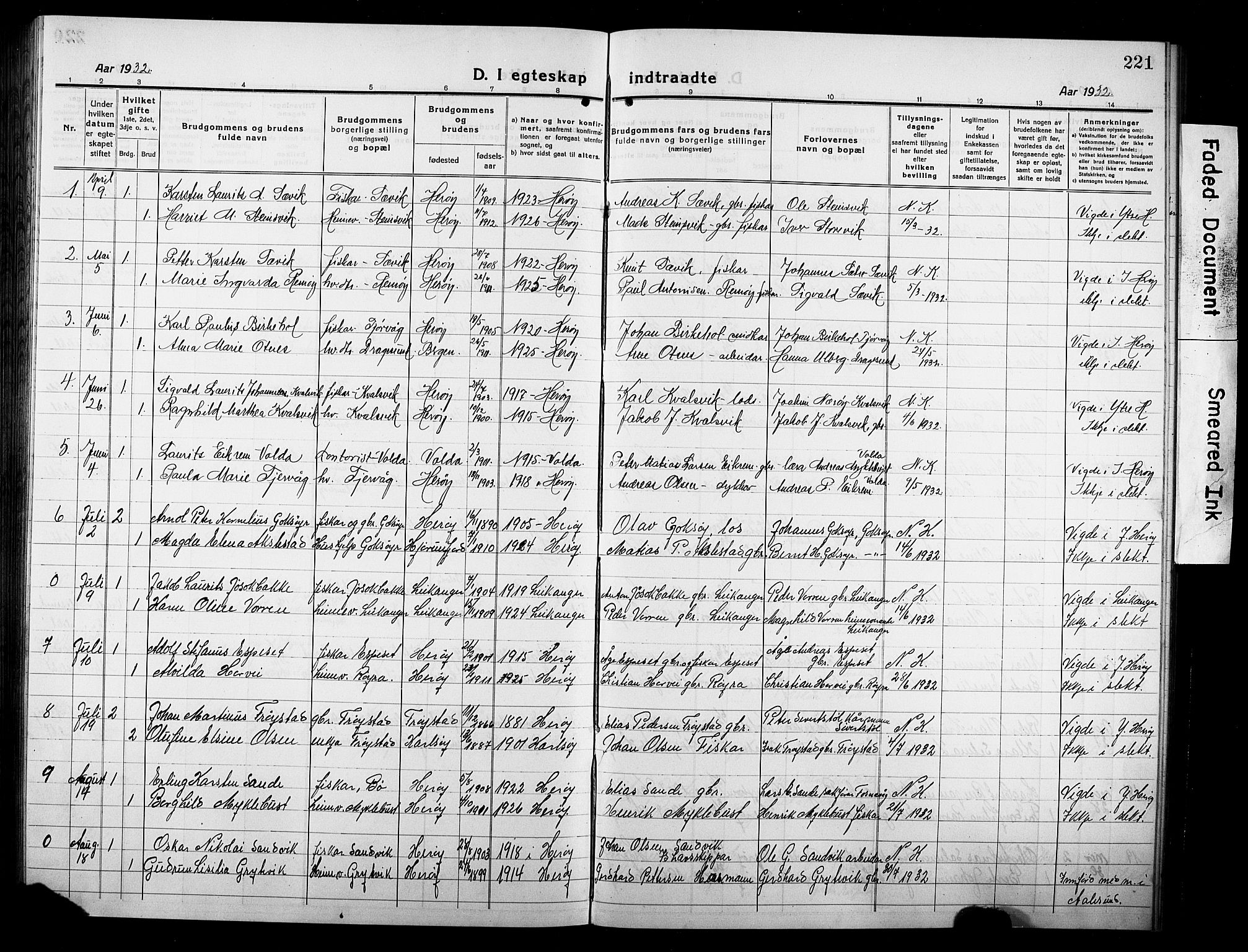 Ministerialprotokoller, klokkerbøker og fødselsregistre - Møre og Romsdal, SAT/A-1454/507/L0084: Klokkerbok nr. 507C07, 1919-1932, s. 221