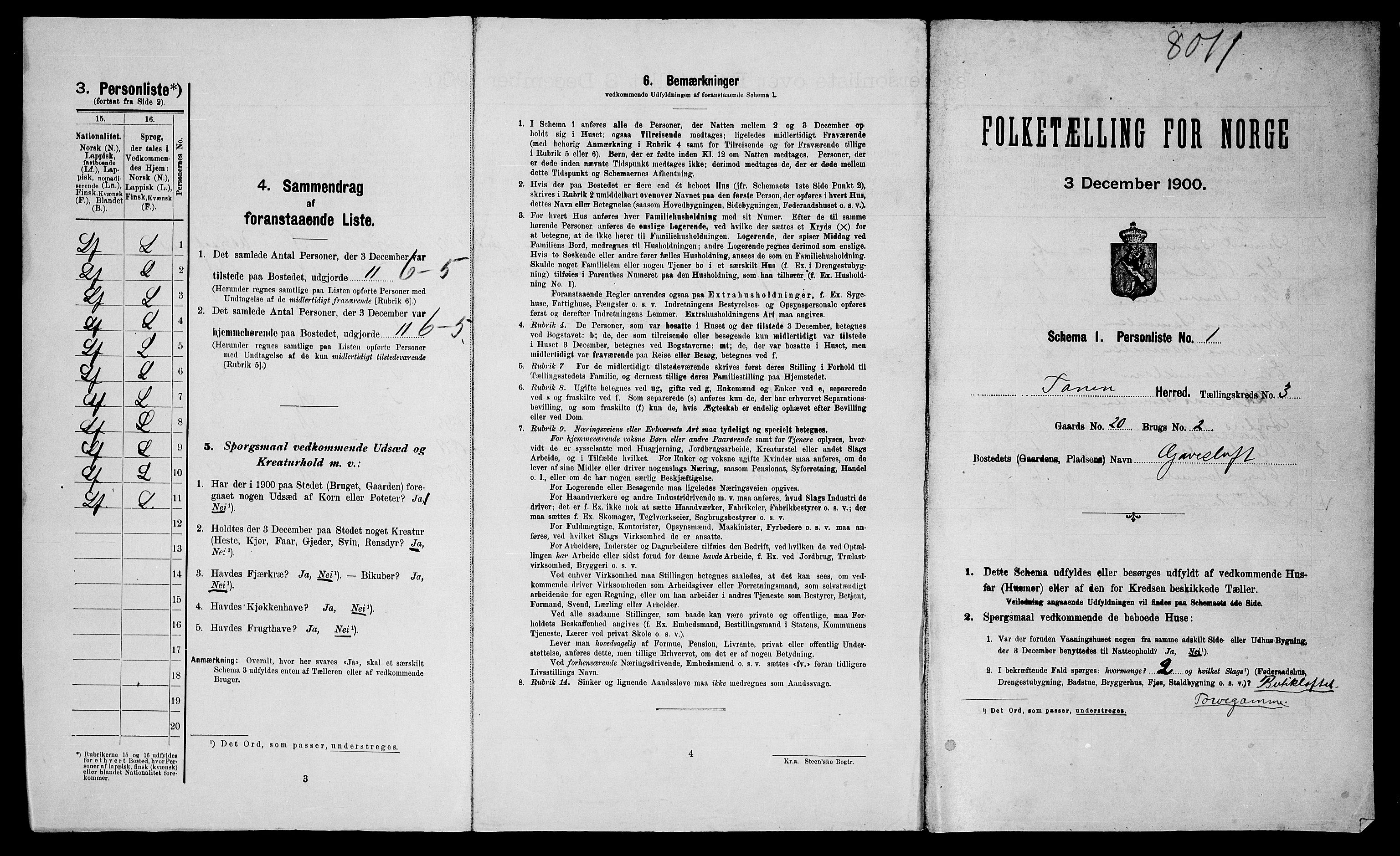 SATØ, Folketelling 1900 for 2025 Tana herred, 1900, s. 402