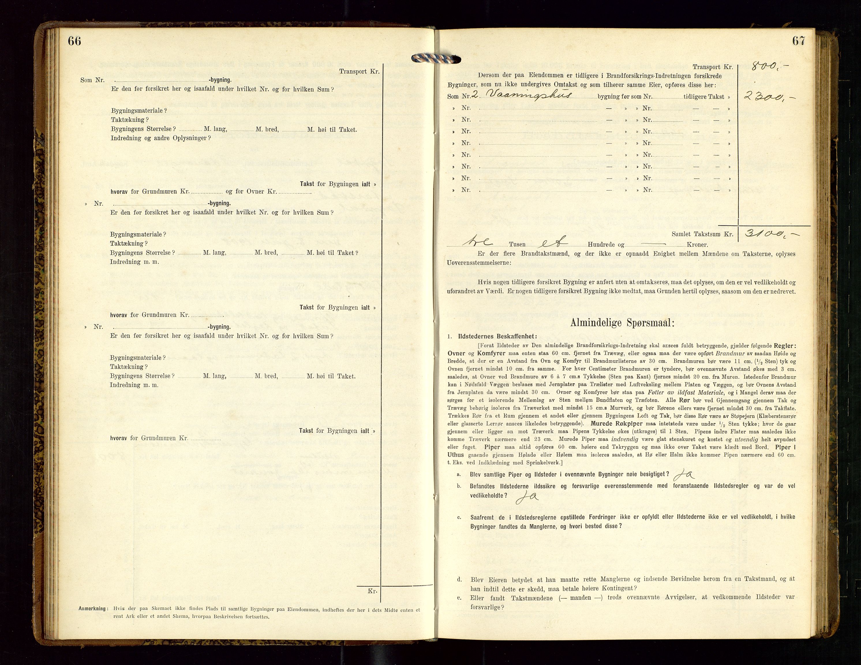 Sokndal lensmannskontor, SAST/A-100417/Gob/L0003: "Brandtakst-Protokol", 1914-1917, s. 66-67