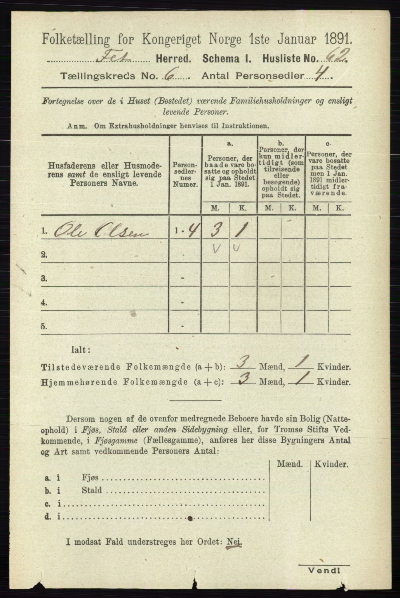 RA, Folketelling 1891 for 0227 Fet herred, 1891, s. 1932