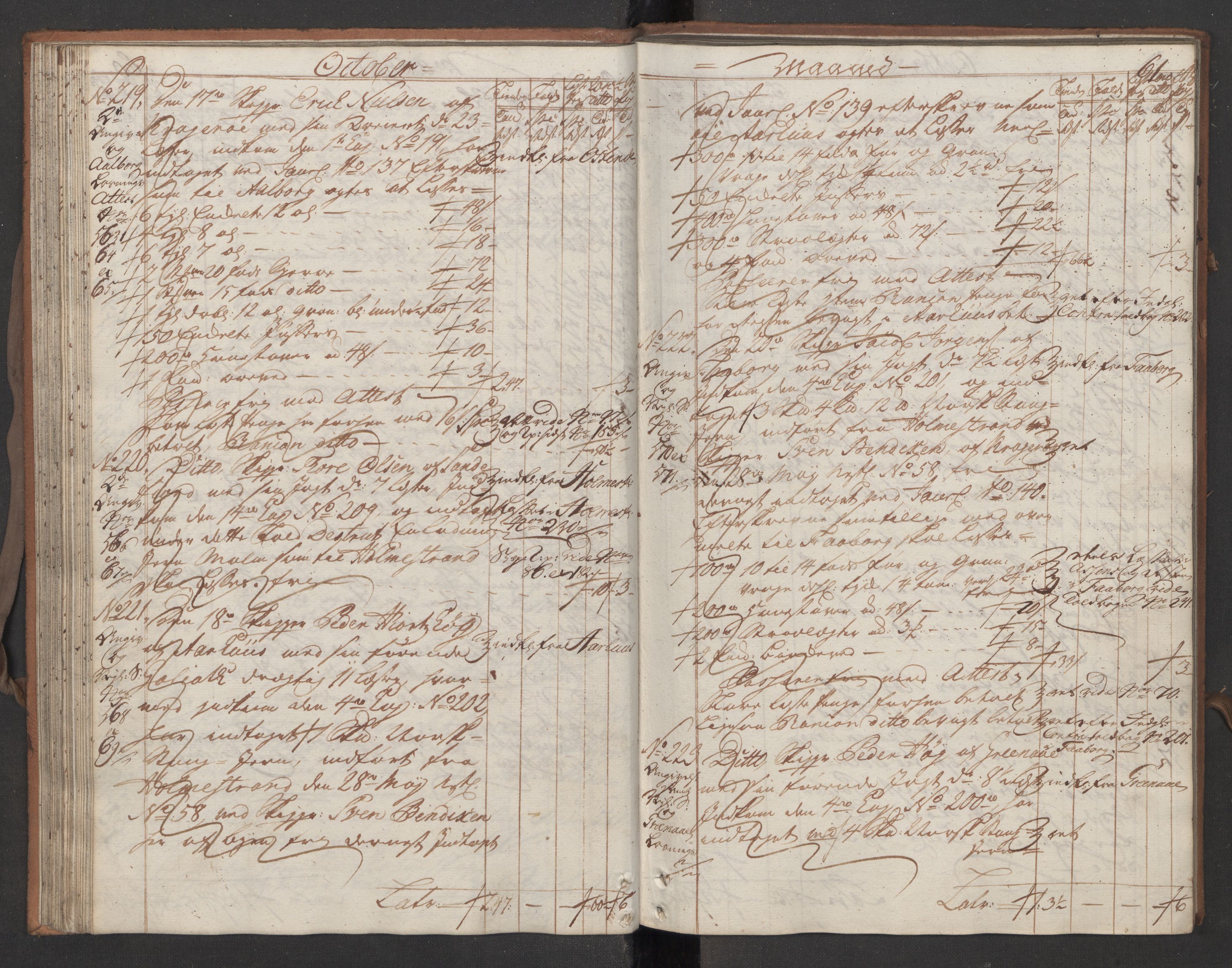 Generaltollkammeret, tollregnskaper, AV/RA-EA-5490/R13/L0029/0001: Tollregnskaper Kragerø / Utgående hovedtollbok, 1760, s. 60b-61a