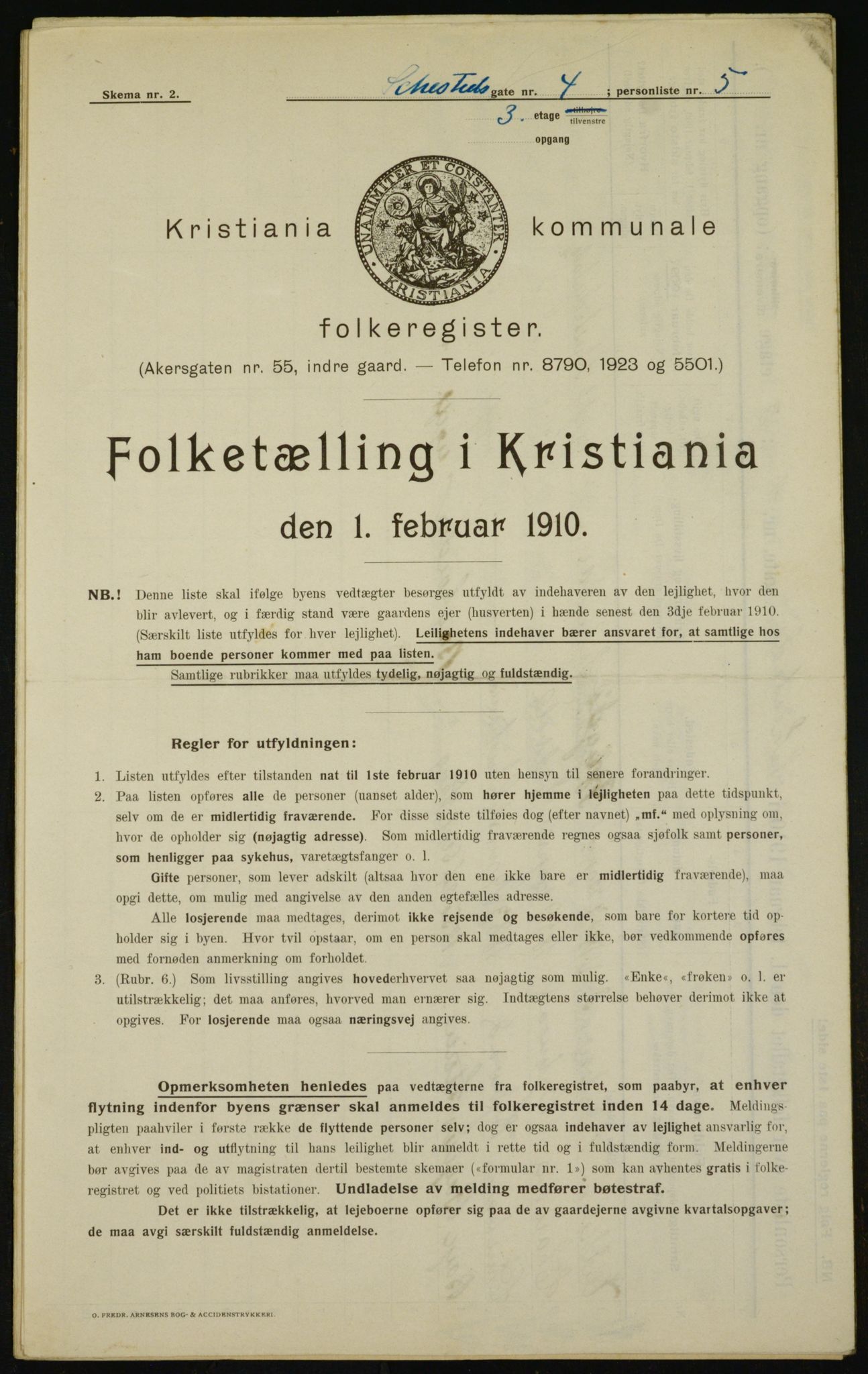 OBA, Kommunal folketelling 1.2.1910 for Kristiania, 1910, s. 89564