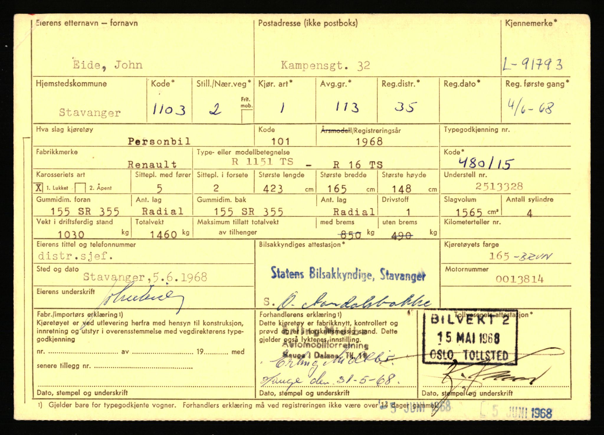 Stavanger trafikkstasjon, AV/SAST-A-101942/0/F/L0075: L-88800 - L-92499, 1930-1971, s. 1954