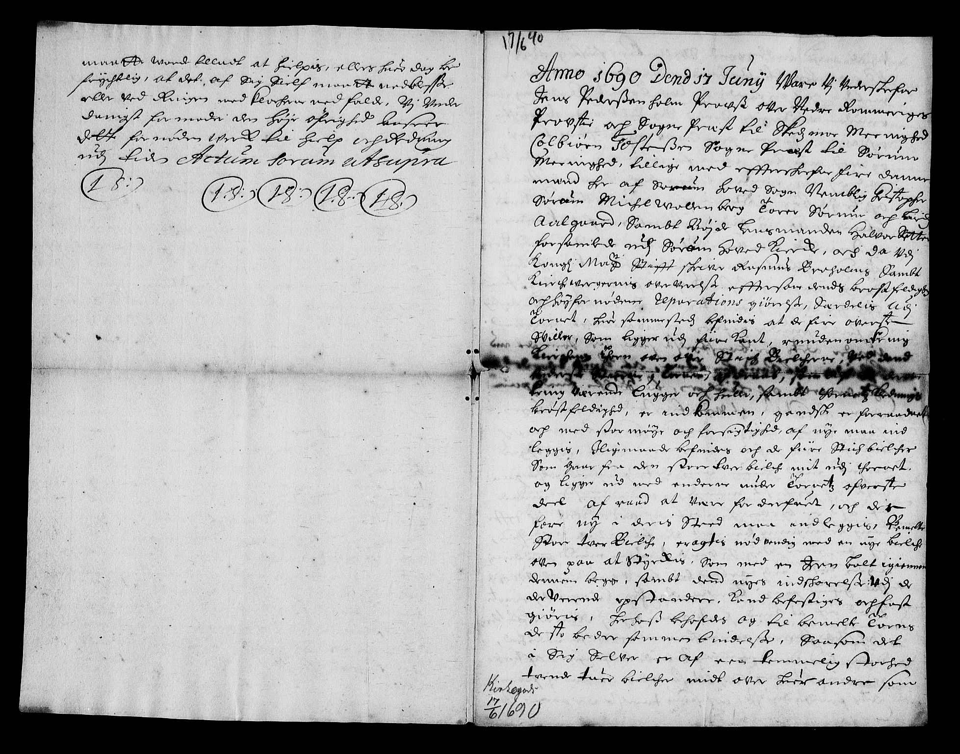 Stattholderembetet 1572-1771, RA/EA-2870/Af/L0003: Avskrifter av vedlegg til originale supplikker, nummerert i samsvar med supplikkbøkene, 1689-1691, s. 298