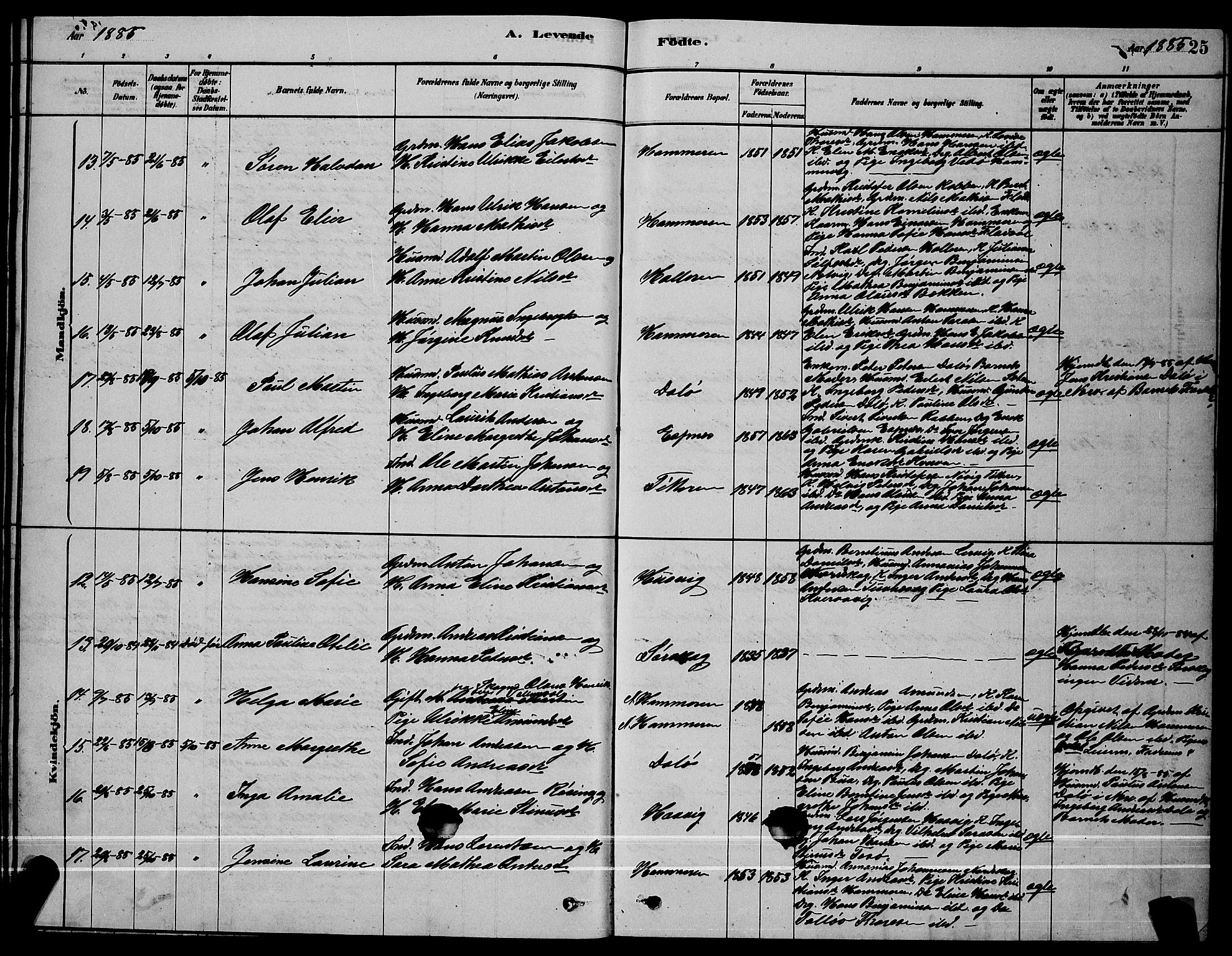 Ministerialprotokoller, klokkerbøker og fødselsregistre - Sør-Trøndelag, SAT/A-1456/641/L0597: Klokkerbok nr. 641C01, 1878-1893, s. 25