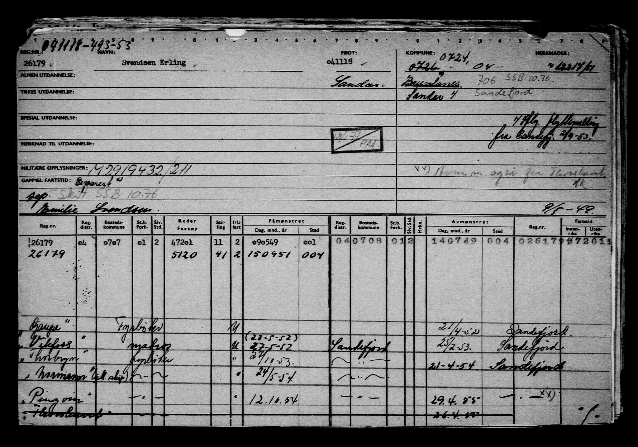 Direktoratet for sjømenn, AV/RA-S-3545/G/Gb/L0163: Hovedkort, 1918, s. 720