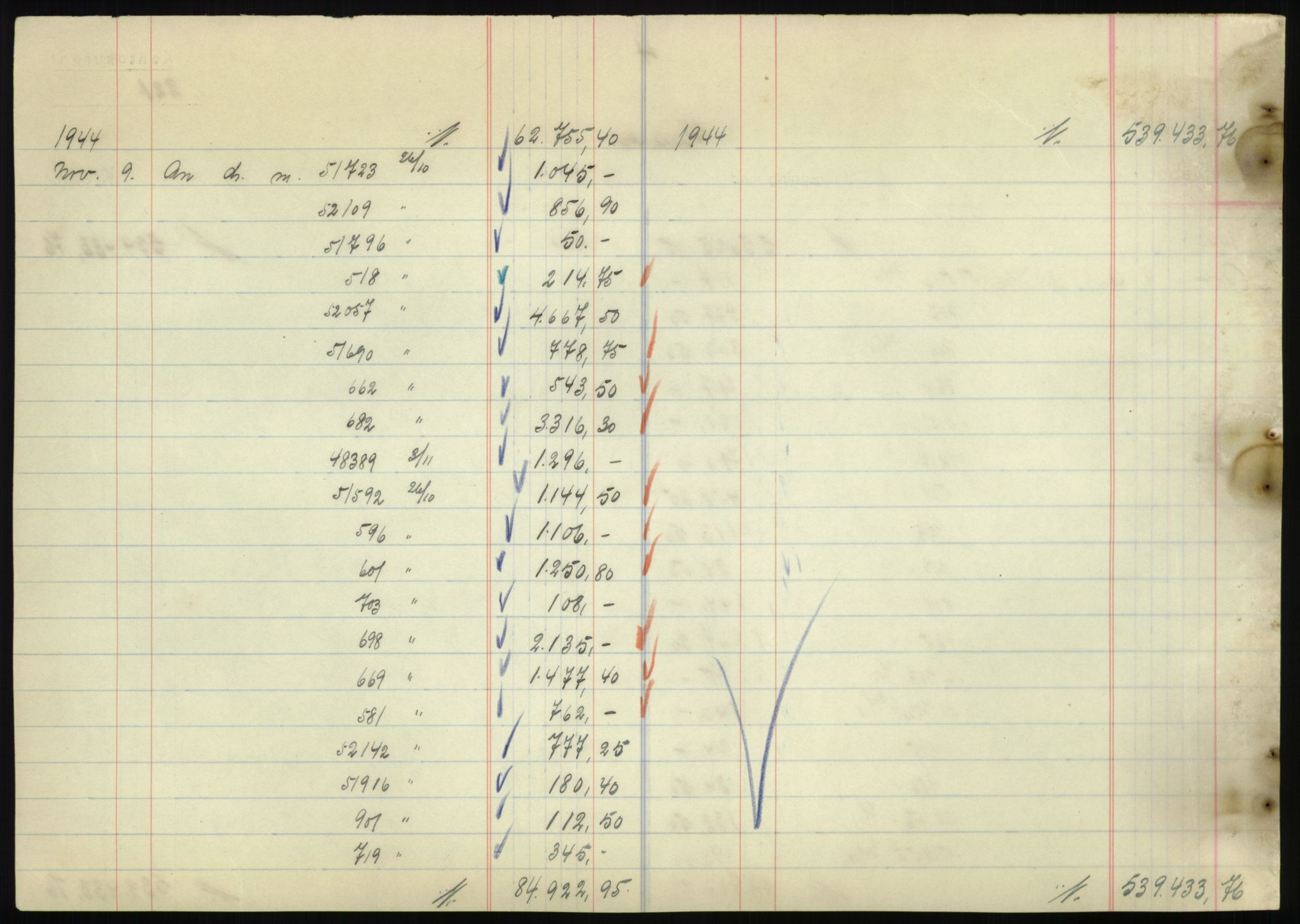 Forsvarsdepartementet, 10. kontor / Oppgjørskontoret, AV/RA-RAFA-1225/D/Db/L0180: Lista oppgjørskontor, 1942-1952, s. 1886